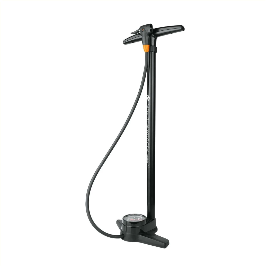 SKS Airkompressor 12.0 pomp, hogedruk pomp met manometer. Geschikt voor alle ventielen. max 12 bar/174 PSI, stalen pompbuis en kunststof voet - AE-trading