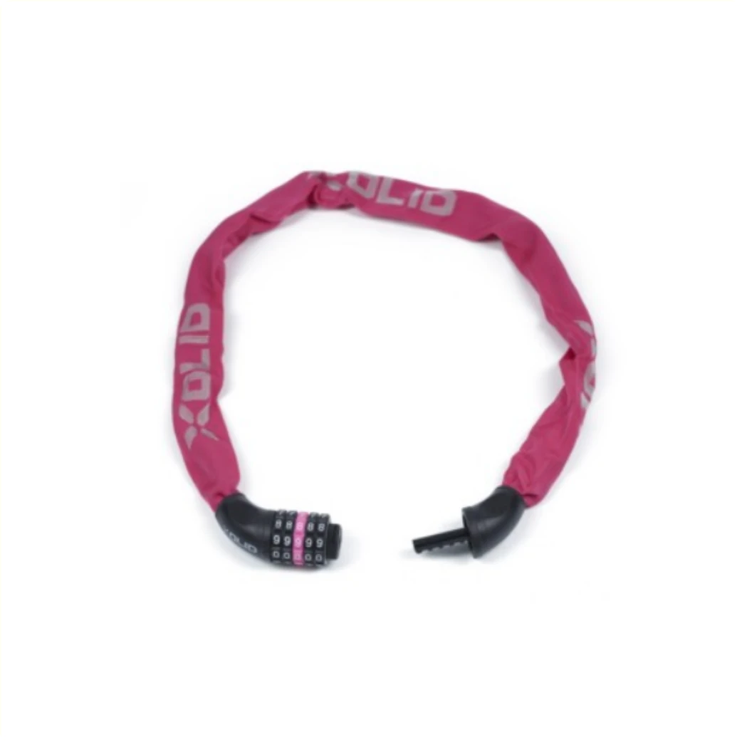 Xolid kettingslot 6x90cm met zelf in te stellen cijfercode. roze - AE-trading