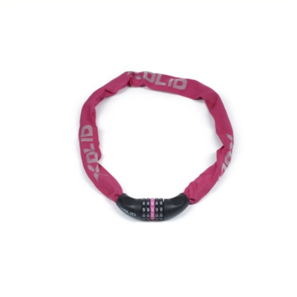 Xolid kettingslot 6x90cm met zelf in te stellen cijfercode. roze - AE-trading