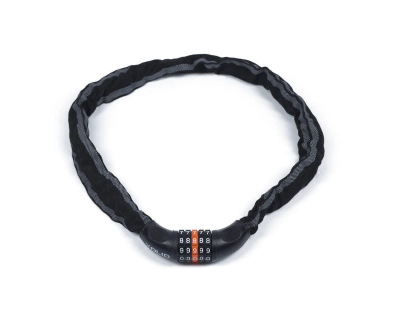 Xolid kettingslot 6x90cm met zelf in te stellen cijfercode. Zwart/reflectie - AE-trading