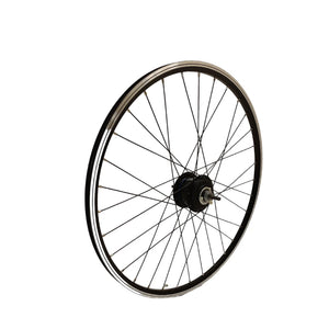 Achterwiel 28 x 1 3/8 Nexus 8 DI2 (voor schijfrem) - zwarte geslepen alu hoge velg, RVS spaken. Zonder toebehoren. - AE-trading