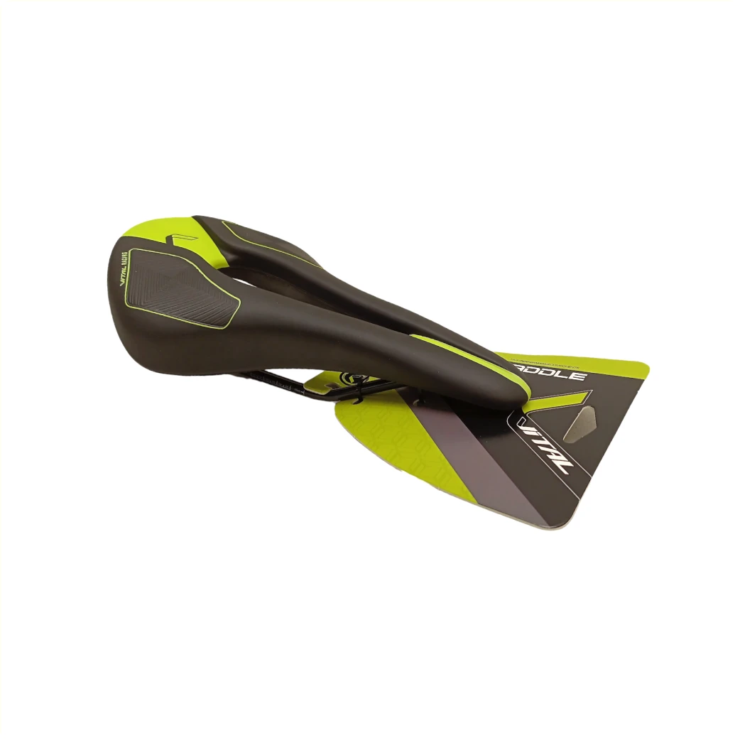 Zadel Race/MTB. Cr-Mo brug zwart/groen - AE-trading