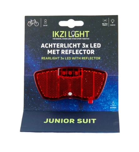 IkziLight achterlicht drager Junior 3xLED inclusief reflector - AE-trading