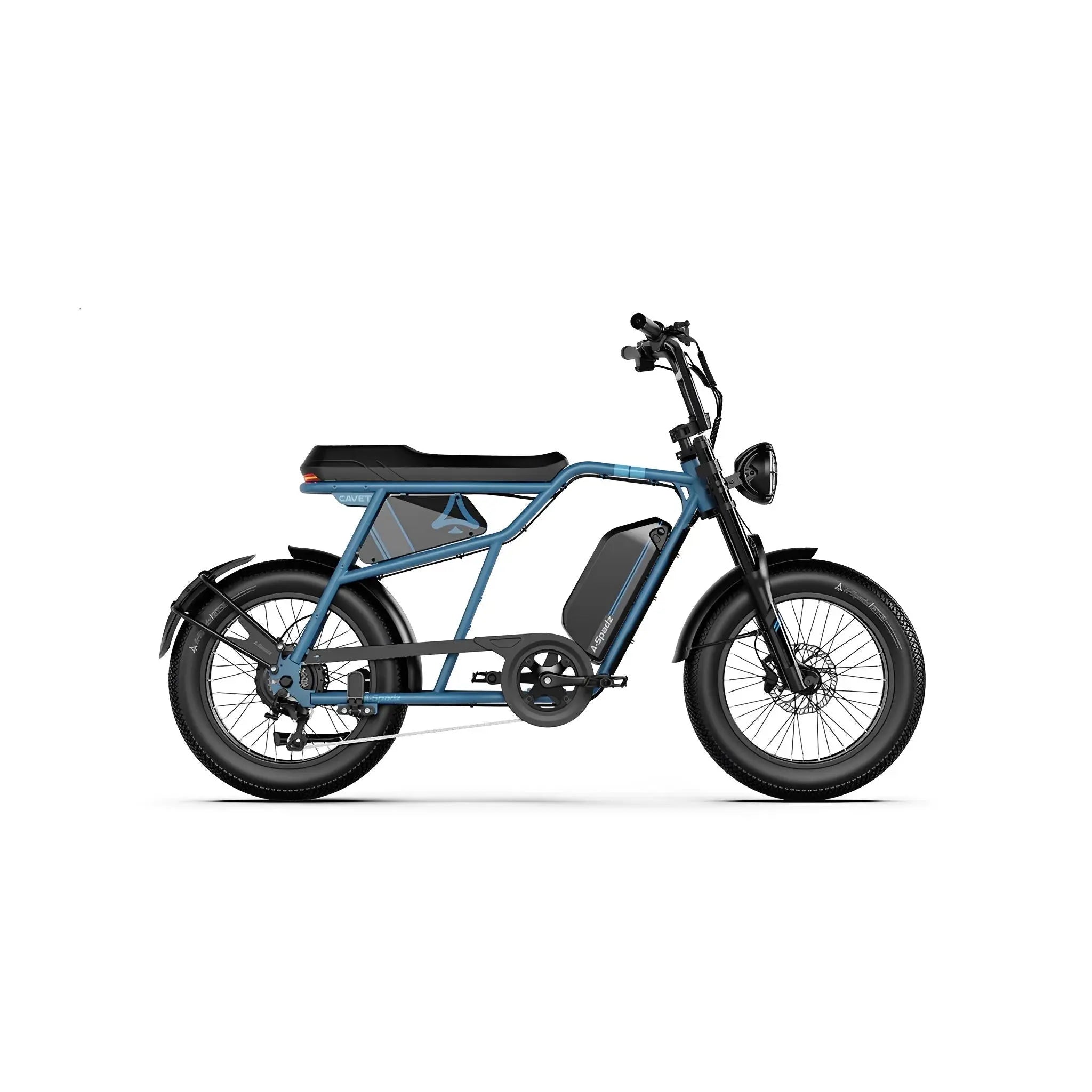 A-Spadz CAVET Air - Fatbike - 20 Inch - 250W Motor - 7 Versnellingen - 100 km Actieradius - Hydraulische Schijfremmen - Blauw - AE-trading