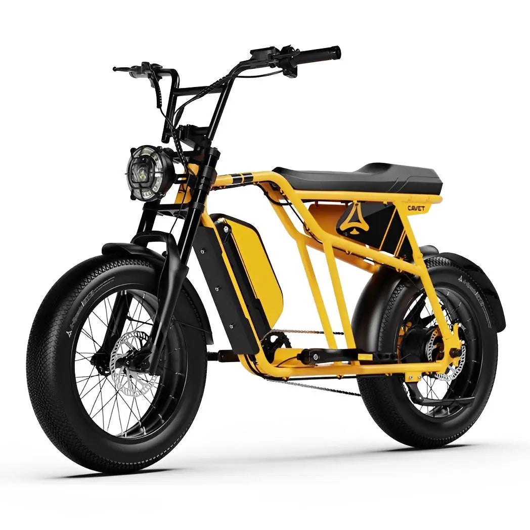 A-Spadz CAVET Air - Fatbike - 20 Inch - 250W Motor - 7 Versnellingen - 100 km Actieradius - Hydraulische Schijfremmen - Geel - AE-trading