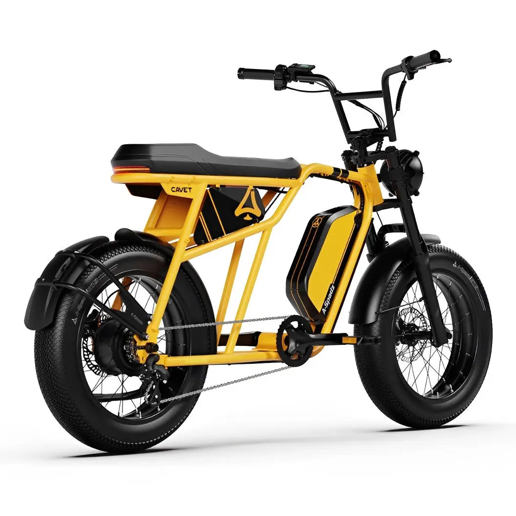 A-Spadz CAVET Air - Fatbike - 20 Inch - 250W Motor - 7 Versnellingen - 100 km Actieradius - Hydraulische Schijfremmen - Geel - AE-trading