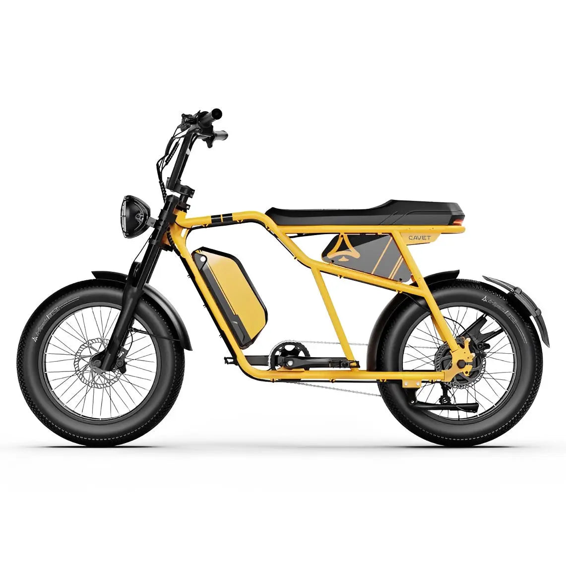 A-Spadz CAVET Air - Fatbike - 20 Inch - 250W Motor - 7 Versnellingen - 100 km Actieradius - Hydraulische Schijfremmen - Geel - AE-trading