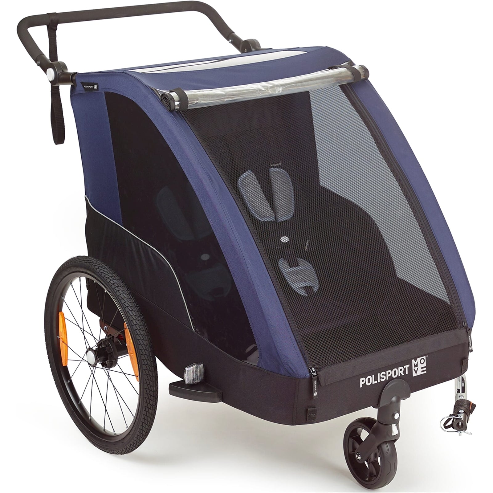 Polisport kids trailer voor fietsen en wandelen grey / blue - AE-trading