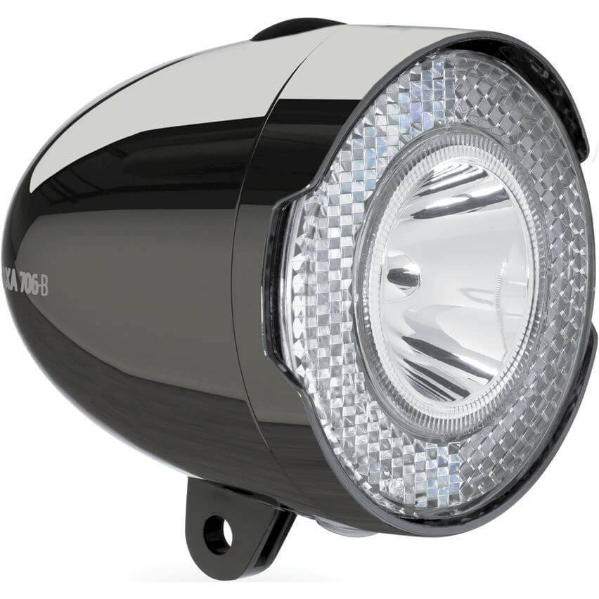 Axa koplamp 706 15 lux batt dark chrome - AE-trading