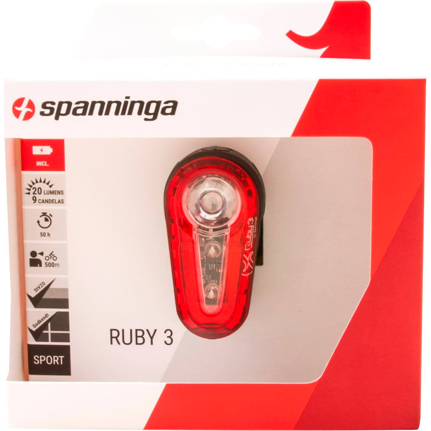 Spanninga achterlicht Ruby 3 batterij zadelpen - AE-trading