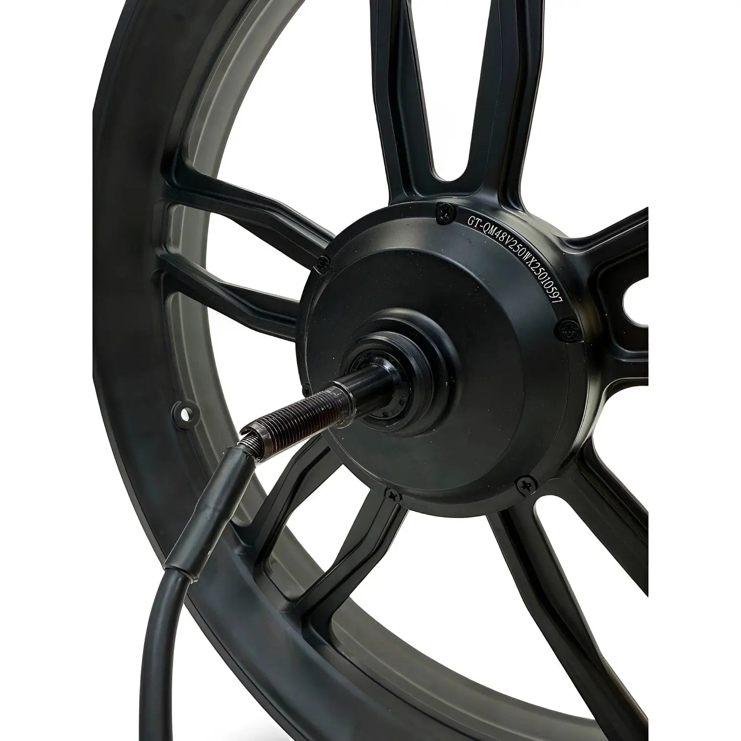 Achtervelg met motor 250W — QmWheel V20/S20 Pro & C28, zwarte kabel - AE-trading