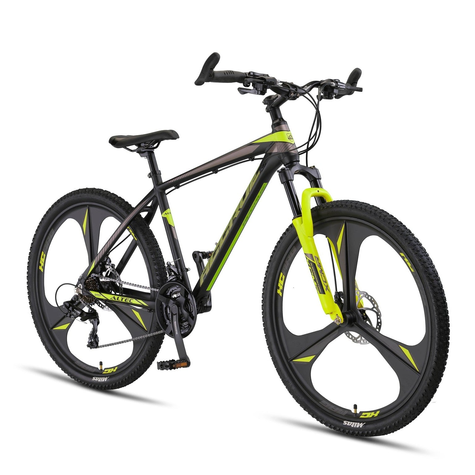 Altec Accrue 27.5 Inch Mountainbike - Black / Yellow - Jongensfiets - AE-trading