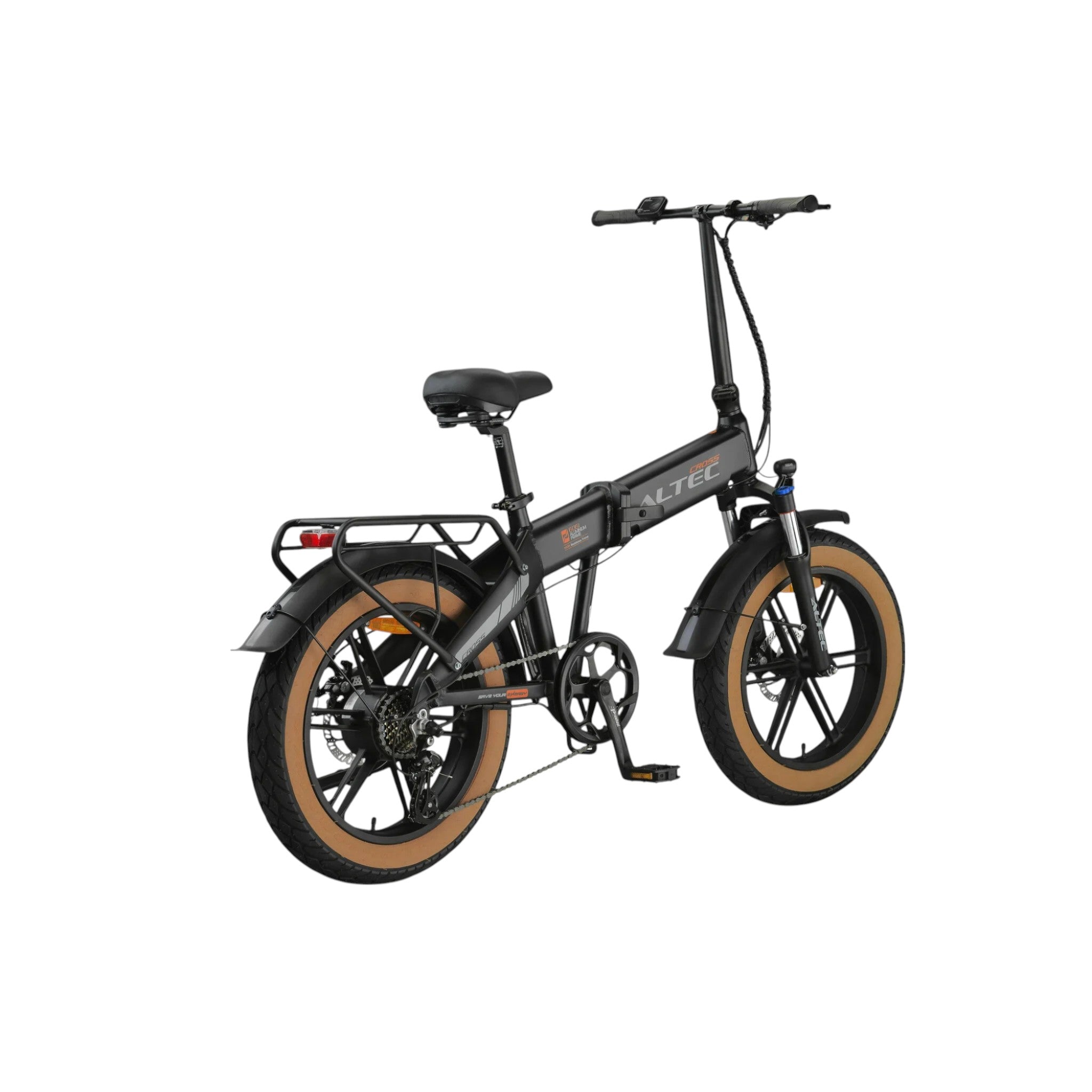 Altec Cross - Elektrische Fatbike-Vouwfiets - Mat Zwart - 20 inch - 39 cm - Accu 468Wh 36V, 13Ah - 250W Ananda Achterwielmotor - Shimano Speed 7 Versnellingen - Hydraulische Schijfremmen