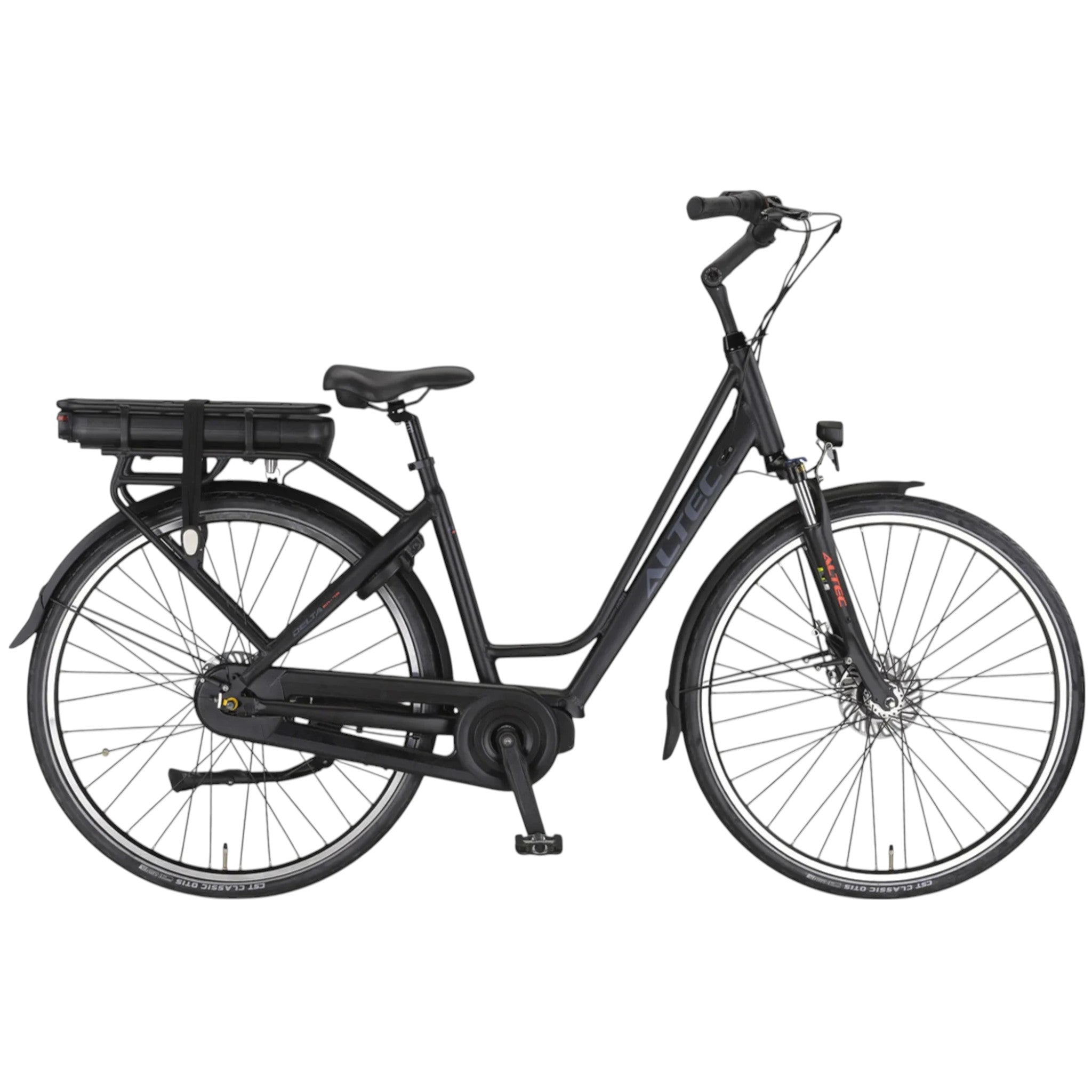 Altec Delta - Elektrische Fiets - Mat Zwart - 28 inch - 53 cm - Accu 518Wh 37V, 14Ah - 80Nm Ananda Middenmotor - Shimano Nexus 7 Versnellingen - Rollerbrakes