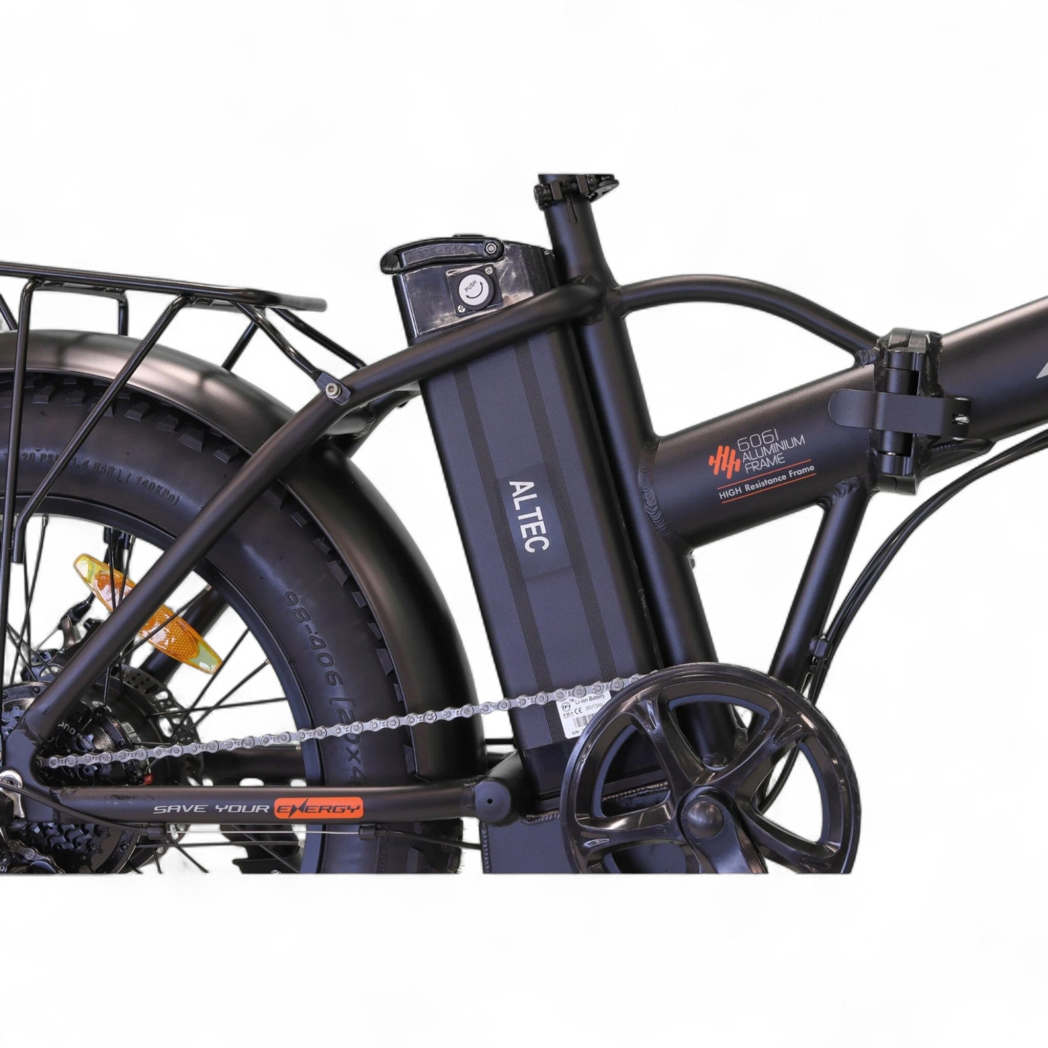 Altec Focus - Elektrische Vouwfiets - Mat Zwart - 20 inch - Accu 468Wh 36V, 13 Ah - 250W 60Nm Achterwielmotor - Shimano 8 Versnellingen