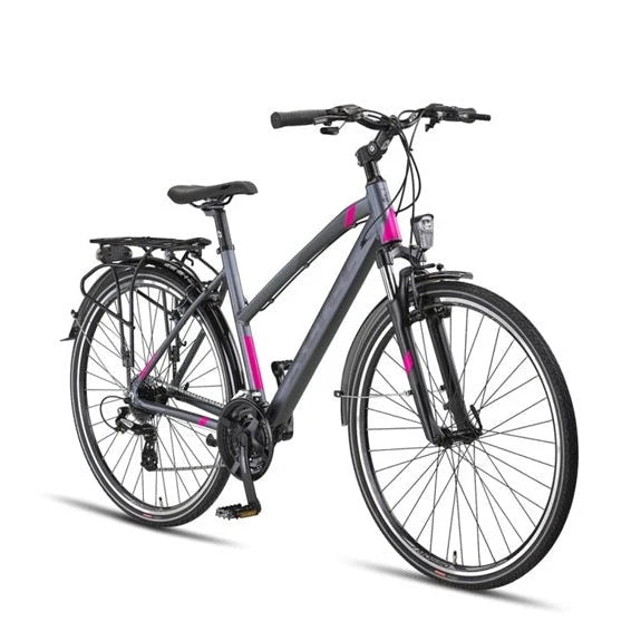 Altec Legarda (CT) – LSM 28 inch Damesfiets V-Brakes 24 Versnellingen – Antraciet/Pink - AE-trading