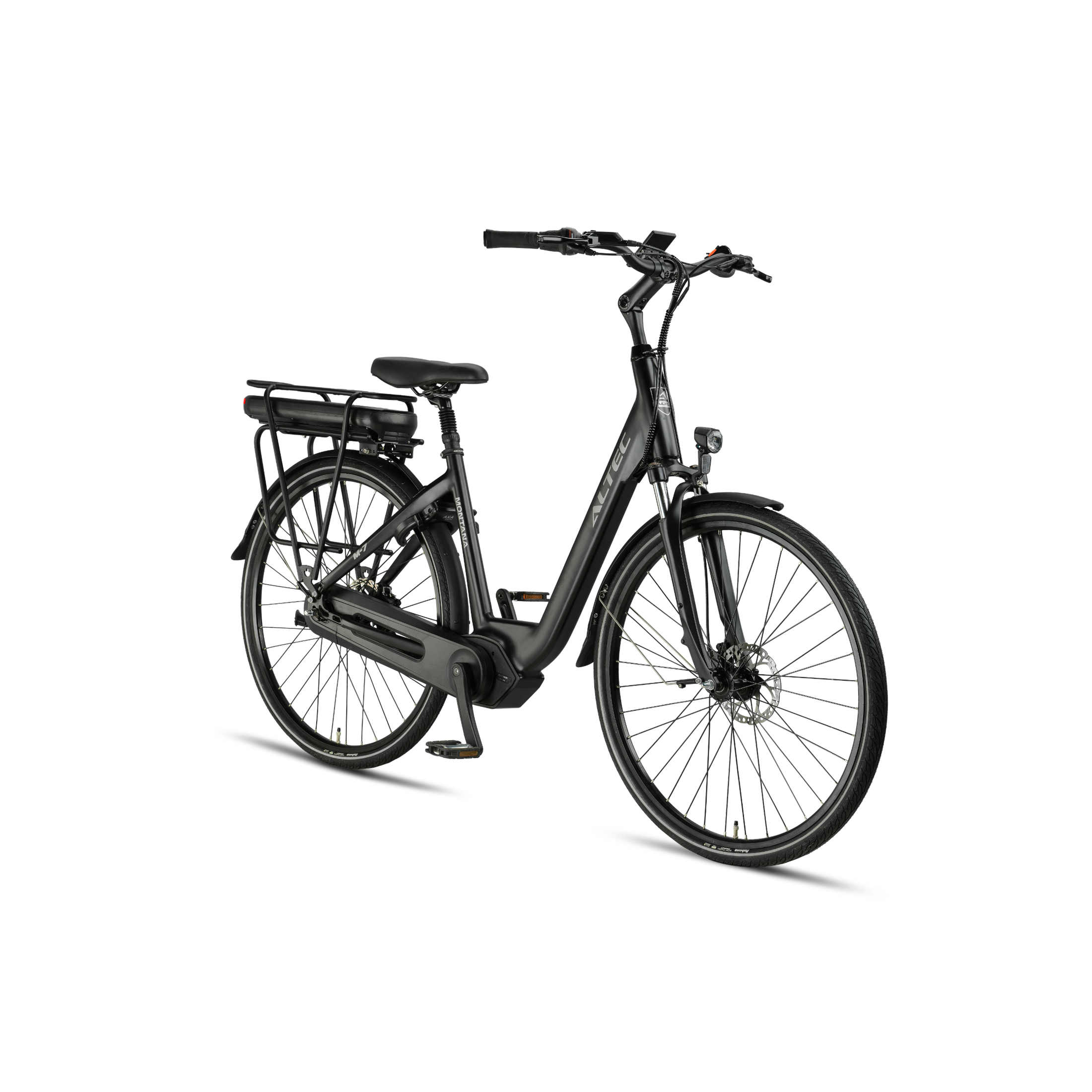 Altec Montana Next - Hydraulische Remmen - Elektrische Fiets - Mat Zwart - 28 inch - Accu 518Wh 37V, 14Ah - 250W 65Nm Middenmotor - Shimano Nexus 7 Versnellingen