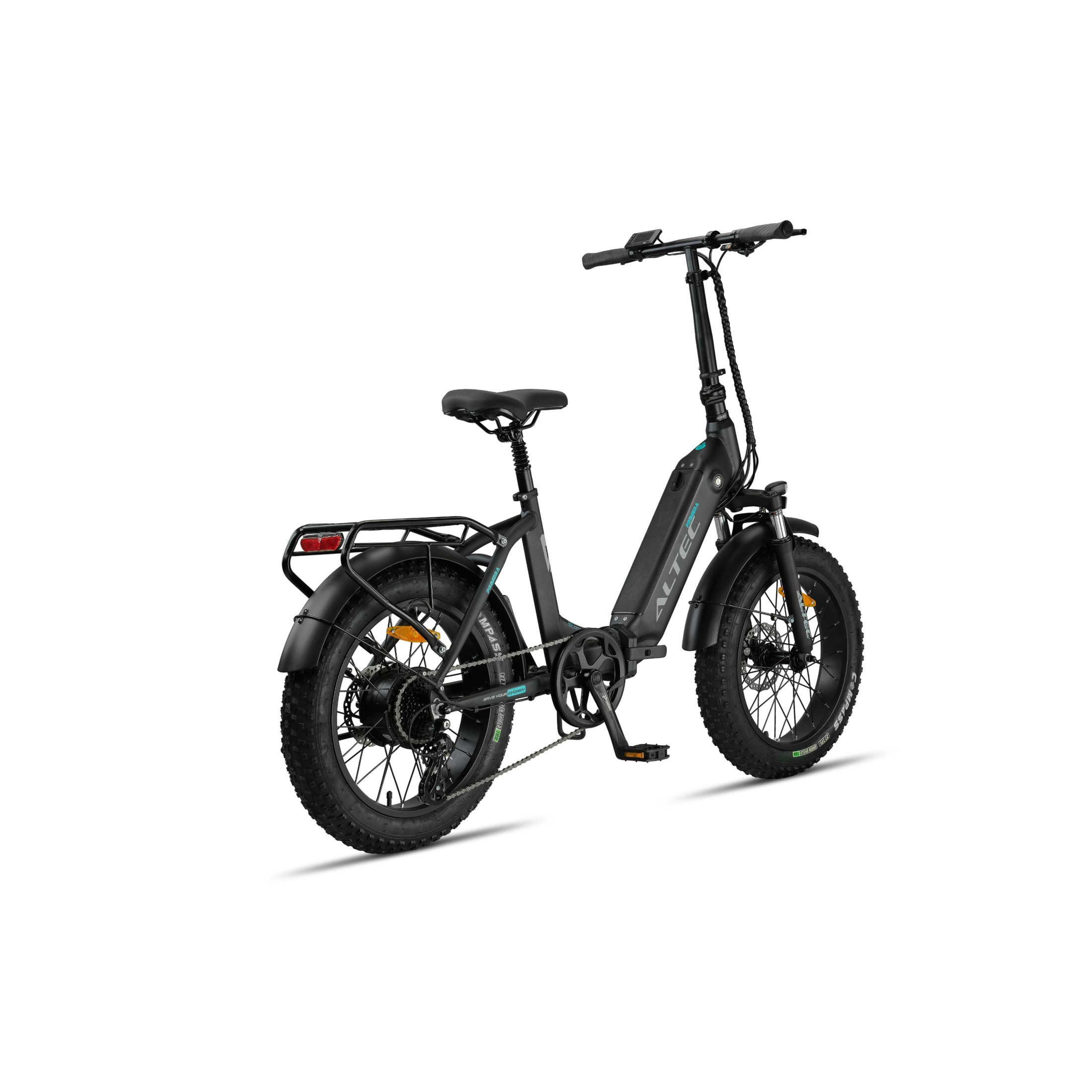 Altec Primera - Fatbike Vouwfiets - Mat Zwart - 20 inch - Accu 480Wh 48V, 10Ah - 250W 60Nm Achterwielmotor - Shimano 8 Versnellingen