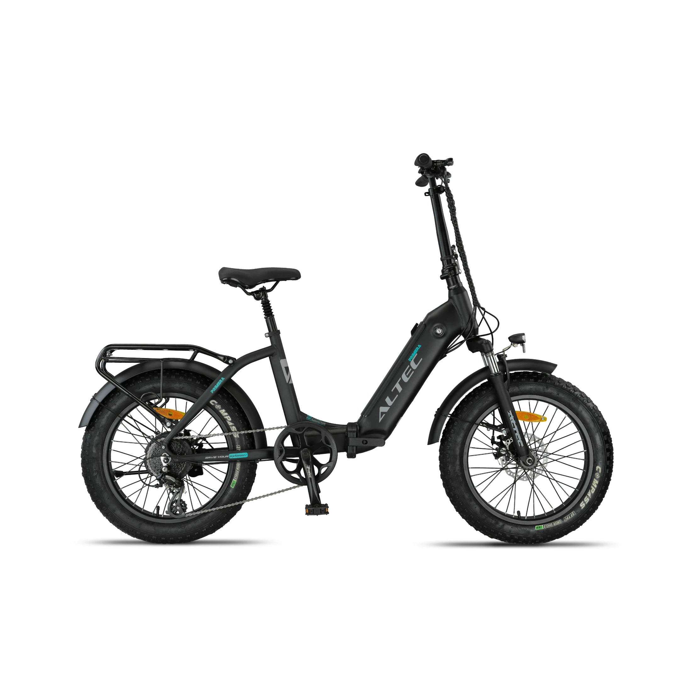 Altec Primera - Fatbike Vouwfiets - Mat Zwart - 20 inch - Accu 480Wh (48V, 10Ah) - 250W (60Nm) Achterwielmotor - Shimano 8 Versnellingen - AE-trading