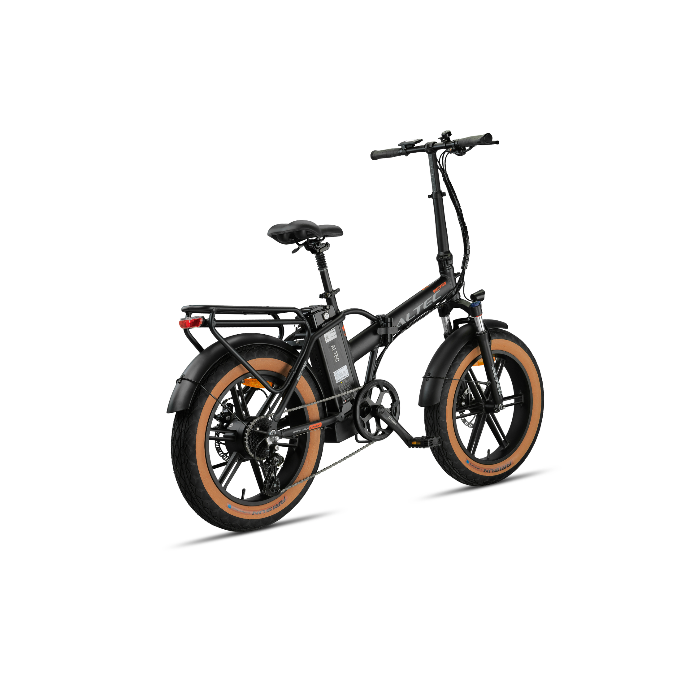 Altec Vectra - Fatbike Vouwfiets - Mat Zwart - 20 inch - Accu 468Wh 36V, 13Ah - 250W 60Nm Achterwielmotor - Shimano 8 Versnellingen