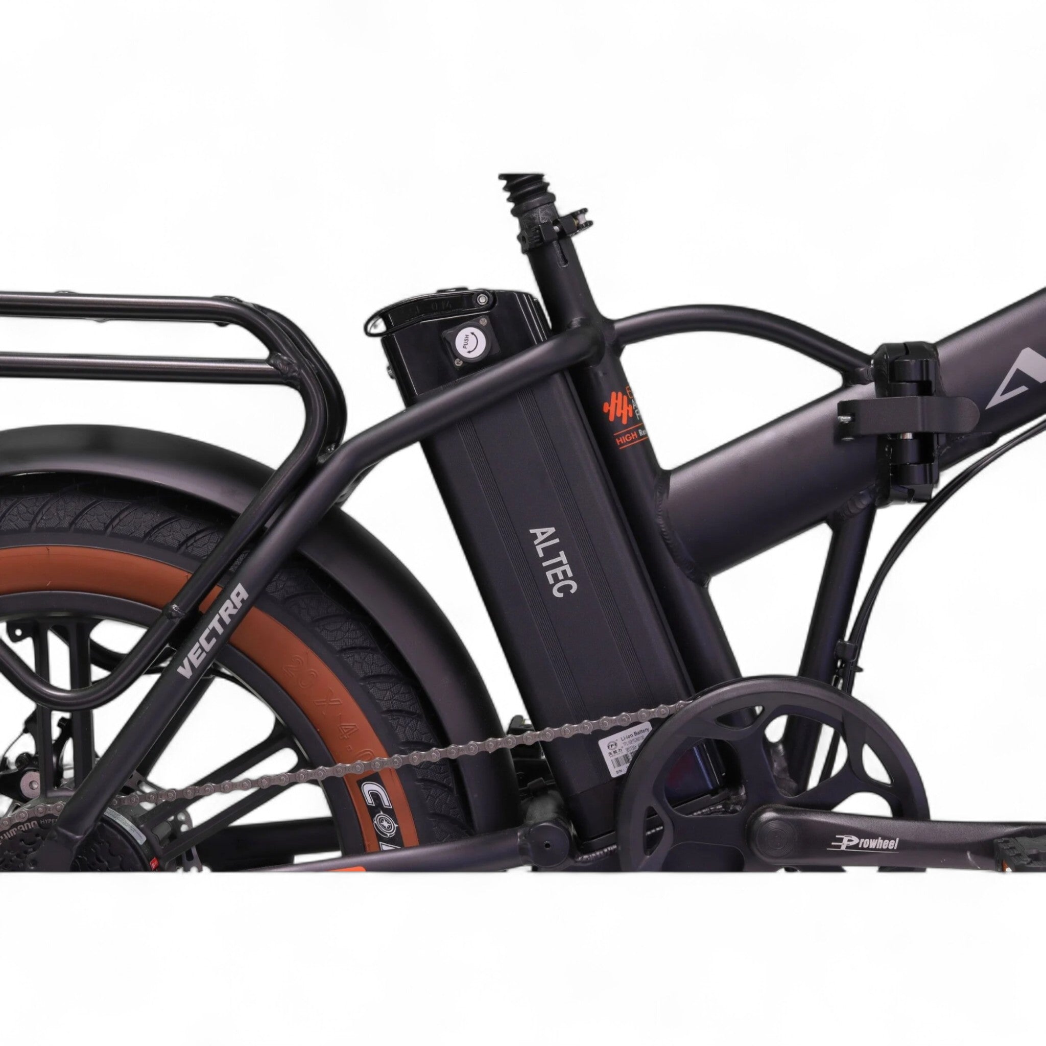 Altec Vectra - Fatbike Vouwfiets - Mat Zwart - 20 inch - Accu 468Wh 36V, 13Ah - 250W 60Nm Achterwielmotor - Shimano 8 Versnellingen