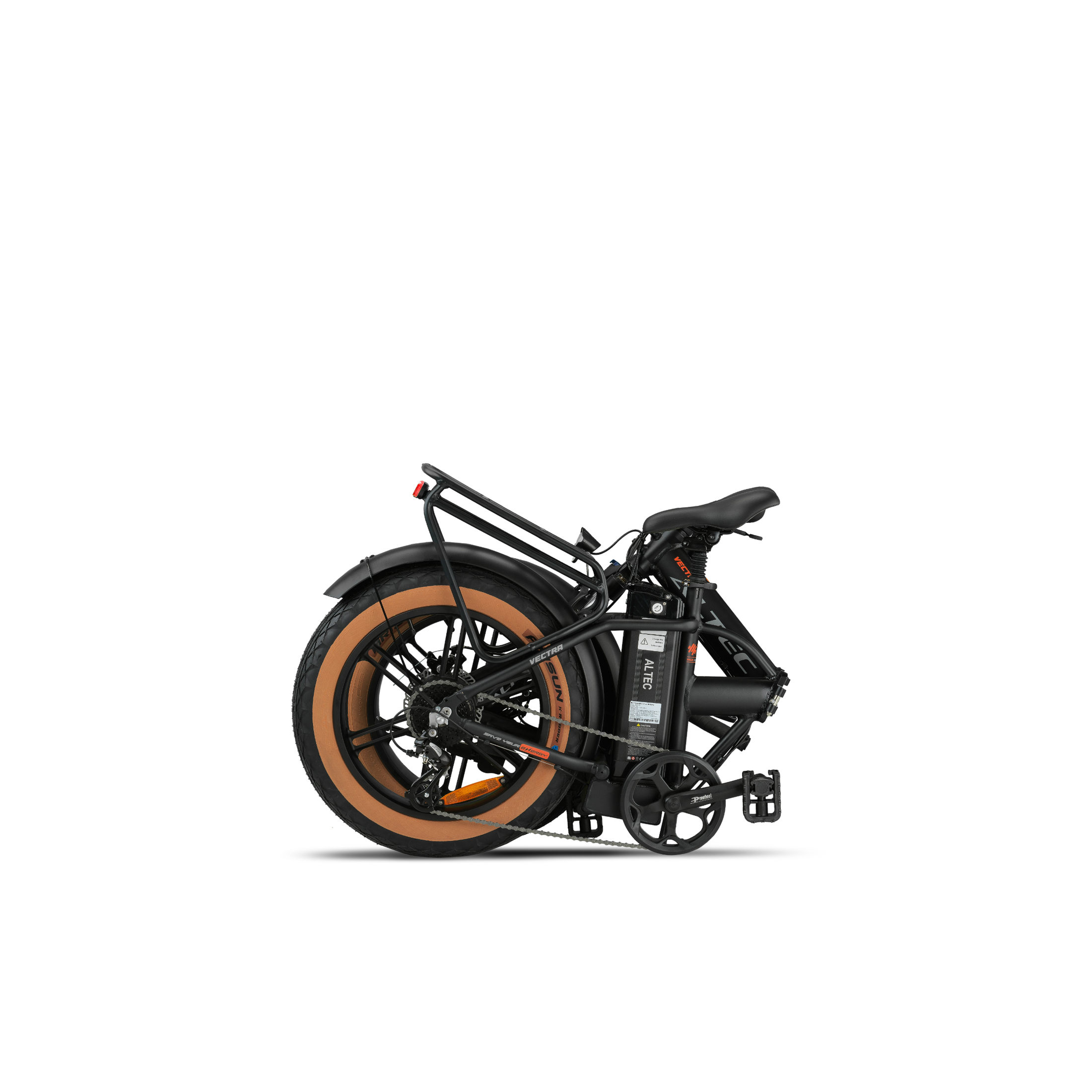 Altec Vectra - Fatbike Vouwfiets - Mat Zwart - 20 inch - Accu 468Wh 36V, 13Ah - 250W 60Nm Achterwielmotor - Shimano 8 Versnellingen