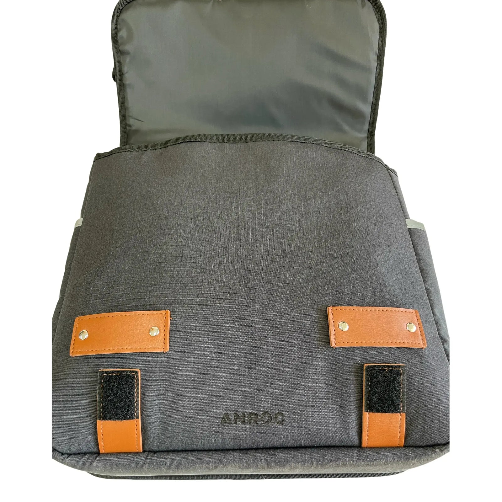 Anroc Dubbele Fietstas Retro Canvas waterafstotend Donker Grijs - AE-trading