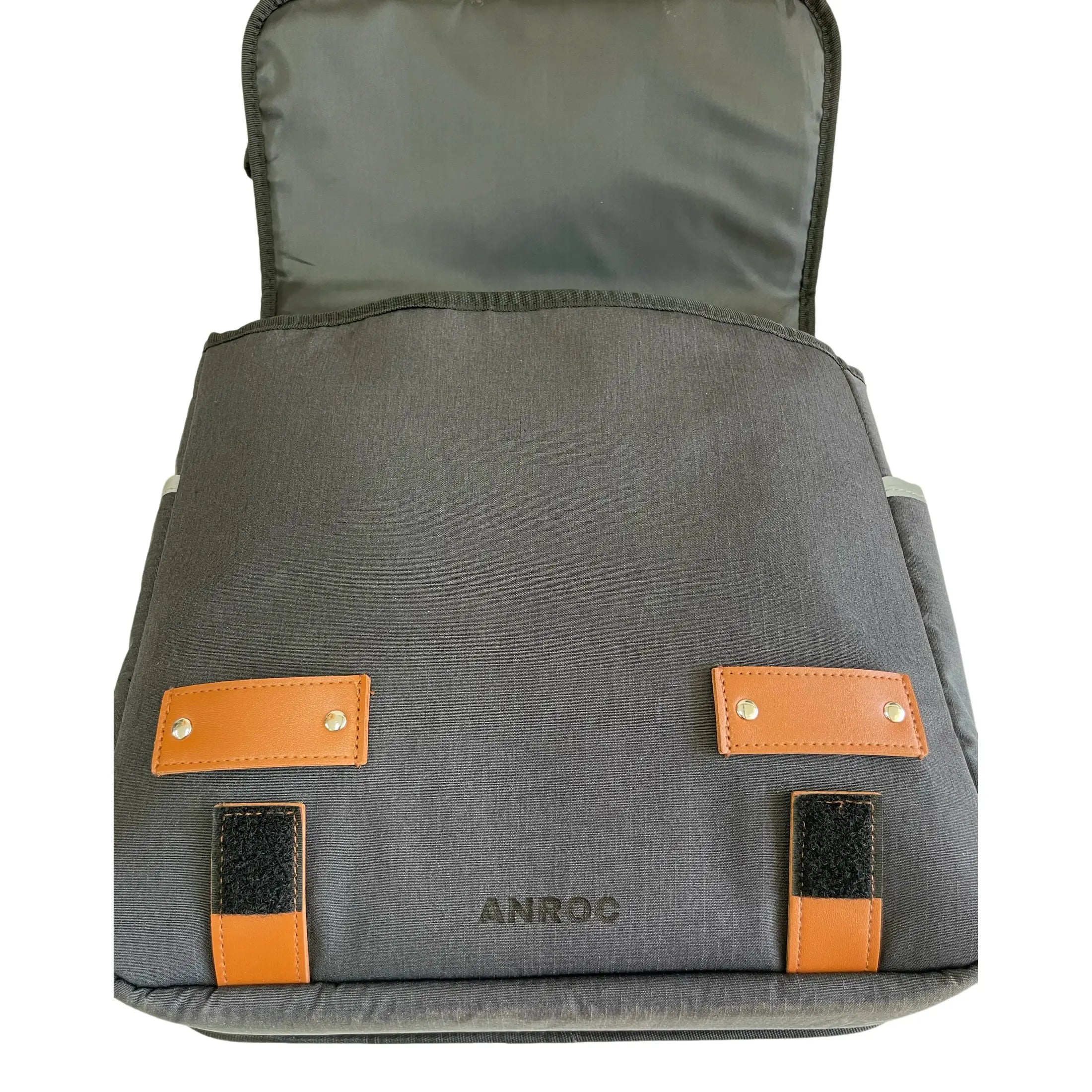 Anroc Dubbele Fietstas Retro Canvas waterafstotend Donker Grijs - AE-trading