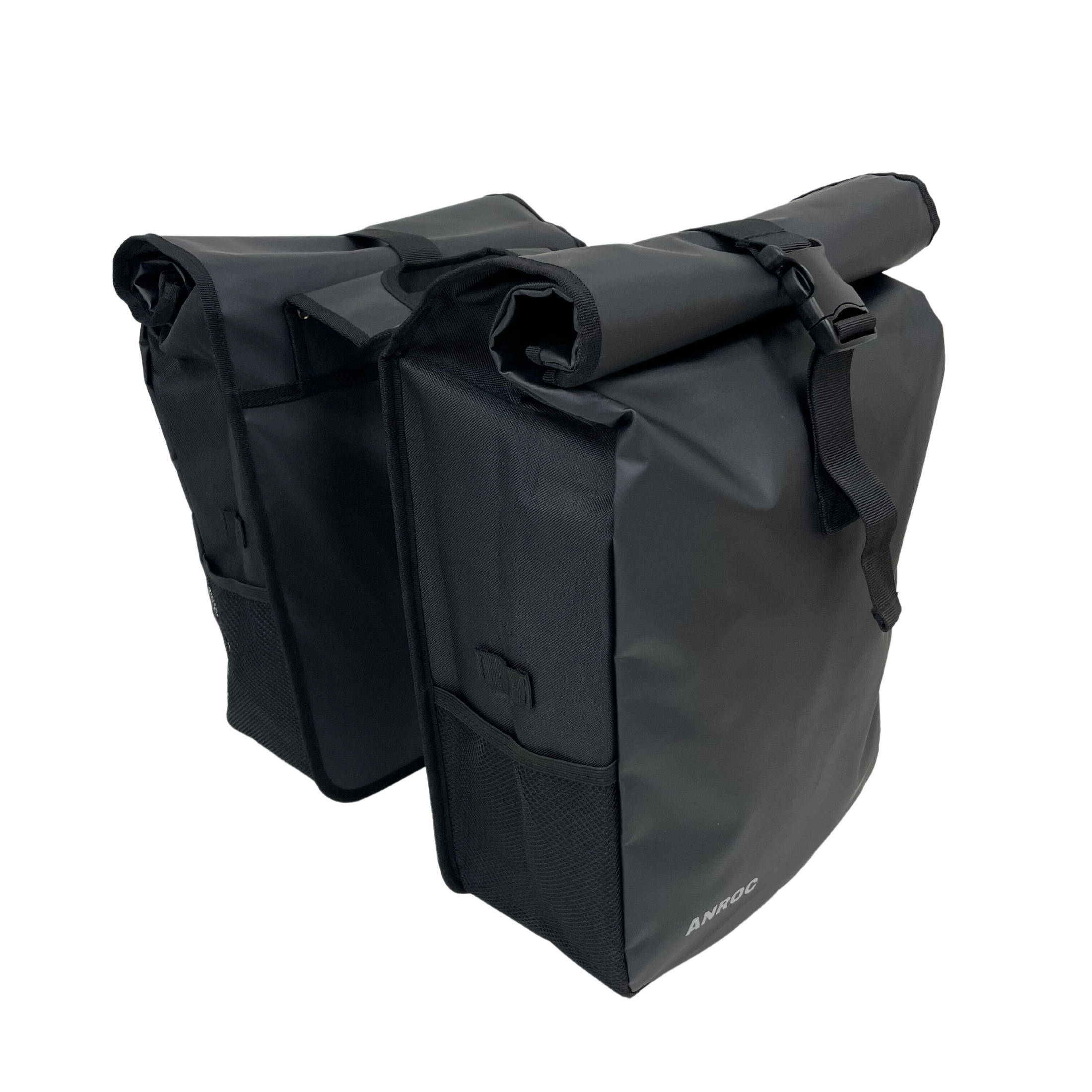 Anroc Dubbele Fietstas met Roltop Sluiting - 46 Liter - Waterbestendig - Zwart - AE-trading
