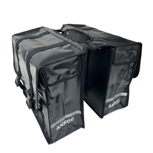 Anroc Dubbele fietstas 46L zwart - Tarpaulin PVC - Waterdicht en Reflecterend - AE-trading