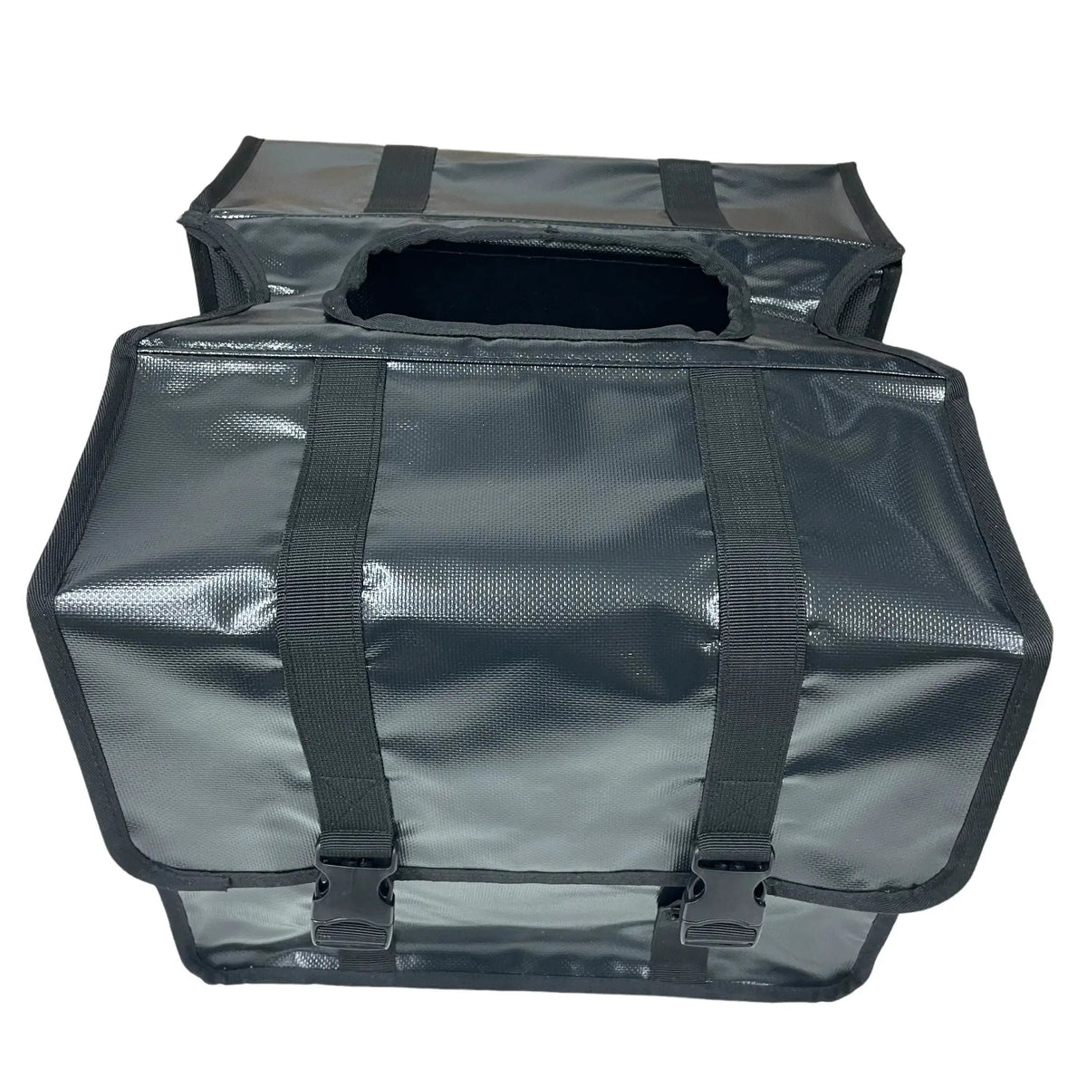 Anroc Dubbele fietstas 46L zwart - Tarpaulin PVC - Waterdicht en Reflecterend - AE-trading