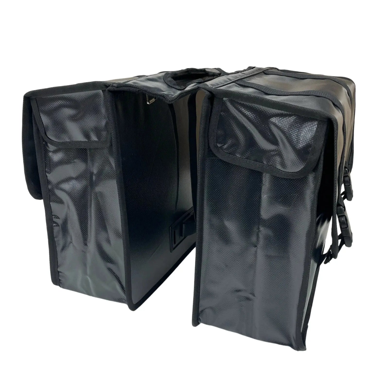 Anroc Dubbele fietstas 46L zwart - Tarpaulin PVC - Waterdicht en Reflecterend - AE-trading