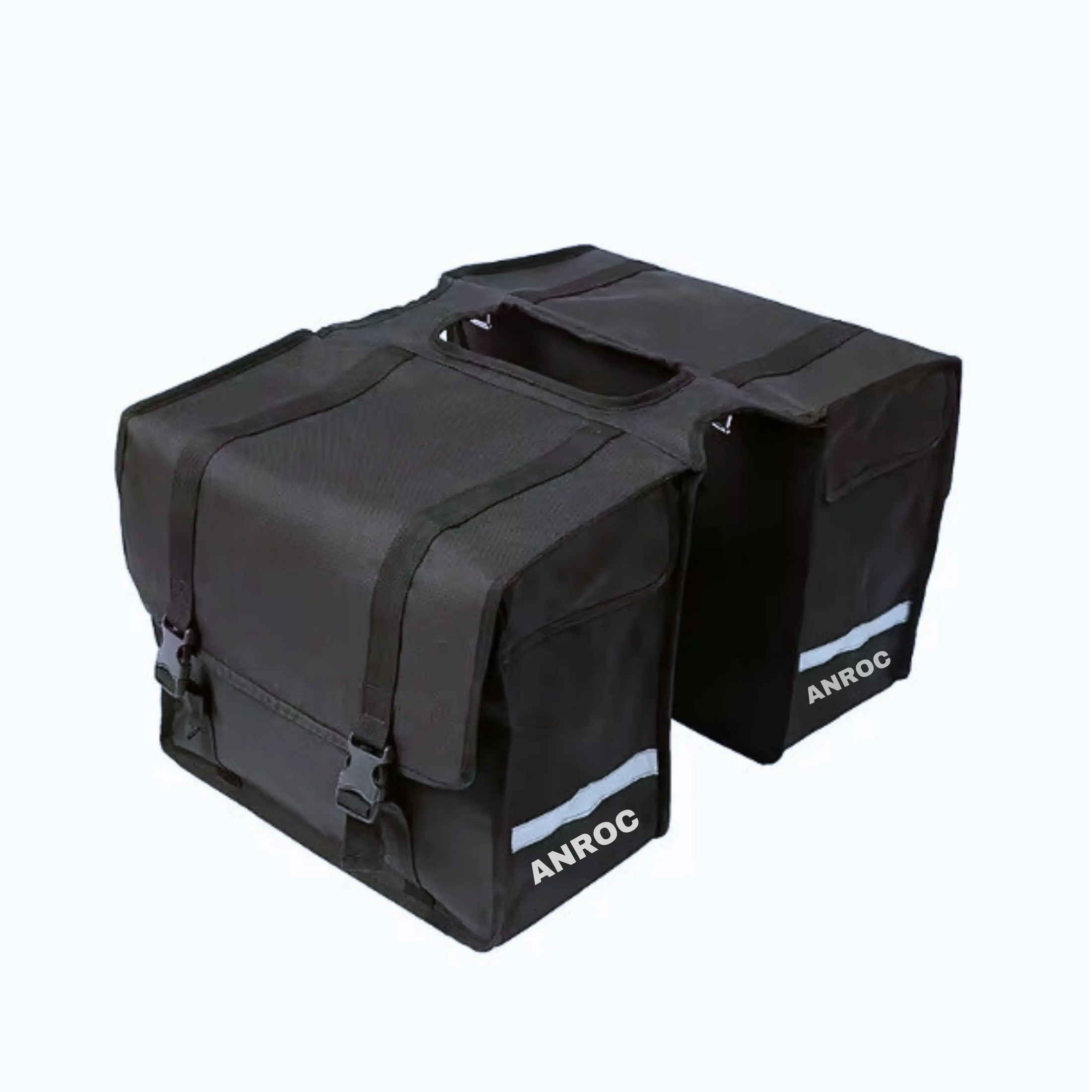 Anroc Dubbele fietstas 46L zwart - Waterdicht en Reflecterend - AE-trading