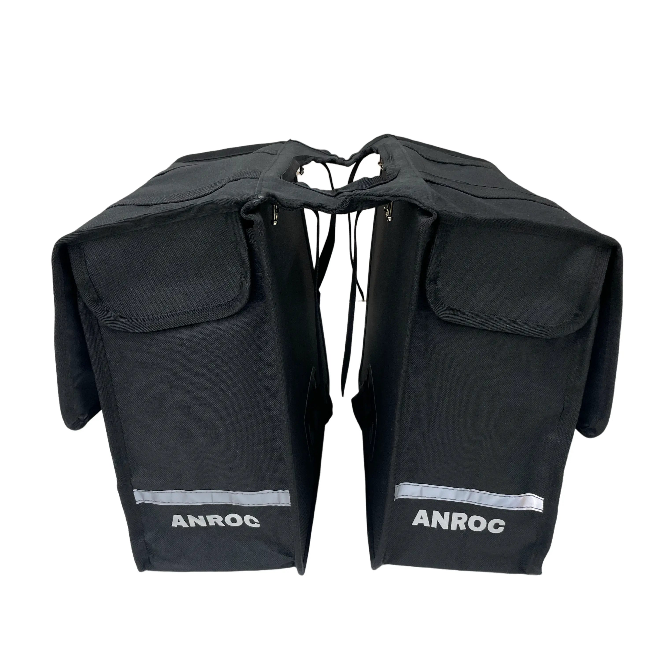 Anroc Dubbele fietstas 46L zwart - Waterdicht en Reflecterend - AE-trading