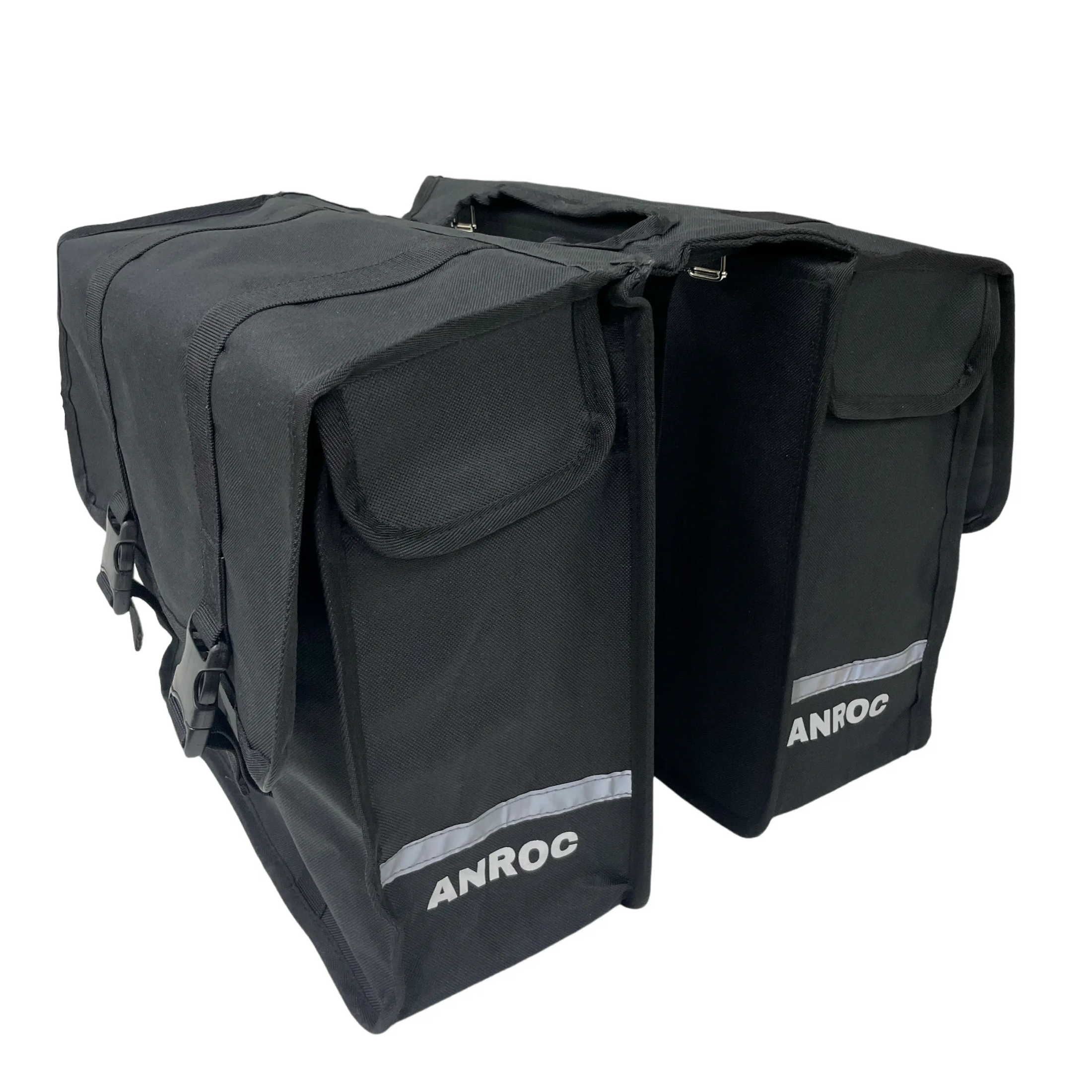 Anroc Dubbele fietstas 46L zwart - Waterdicht en Reflecterend - AE-trading