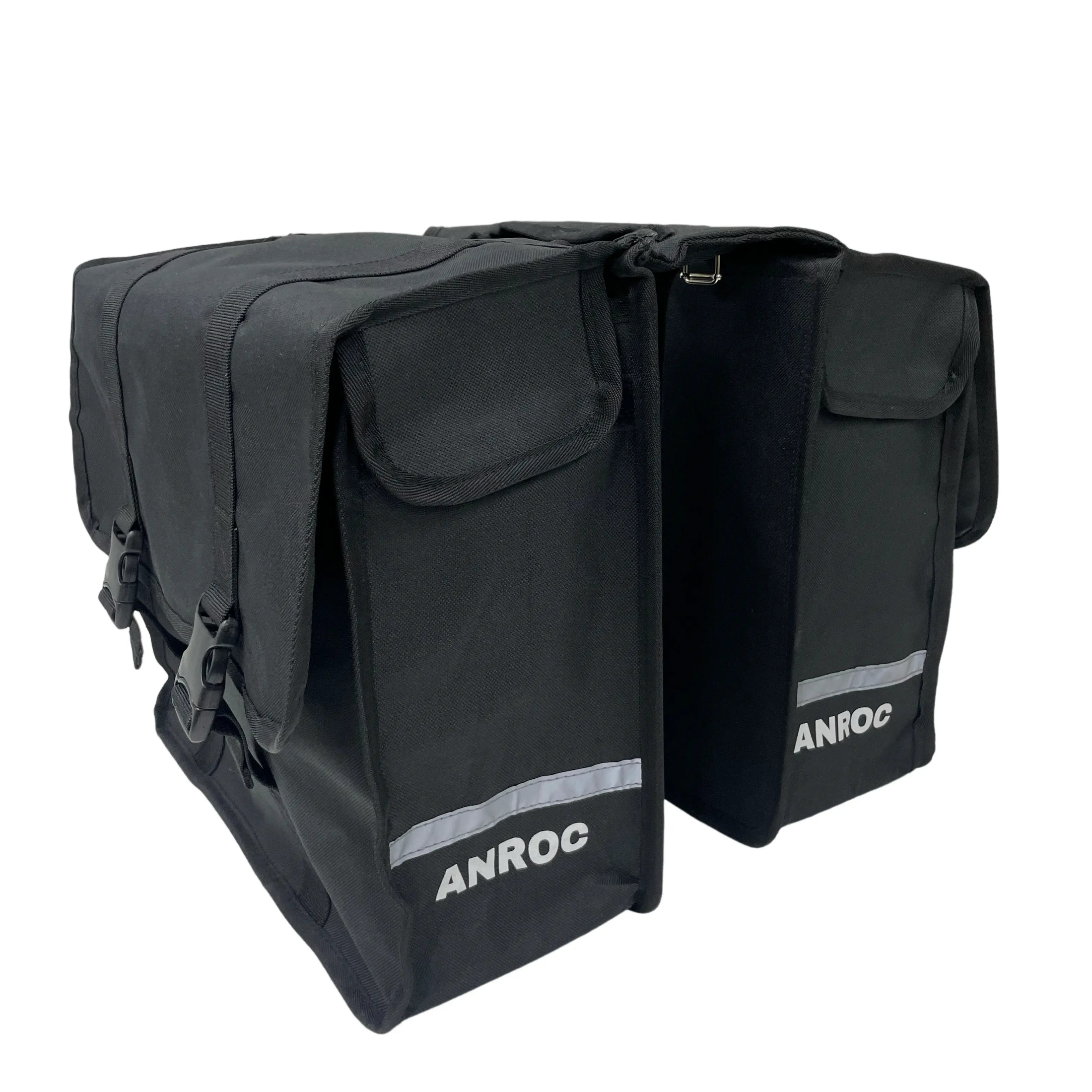 Anroc Dubbele fietstas 46L zwart - Waterdicht en Reflecterend - AE-trading