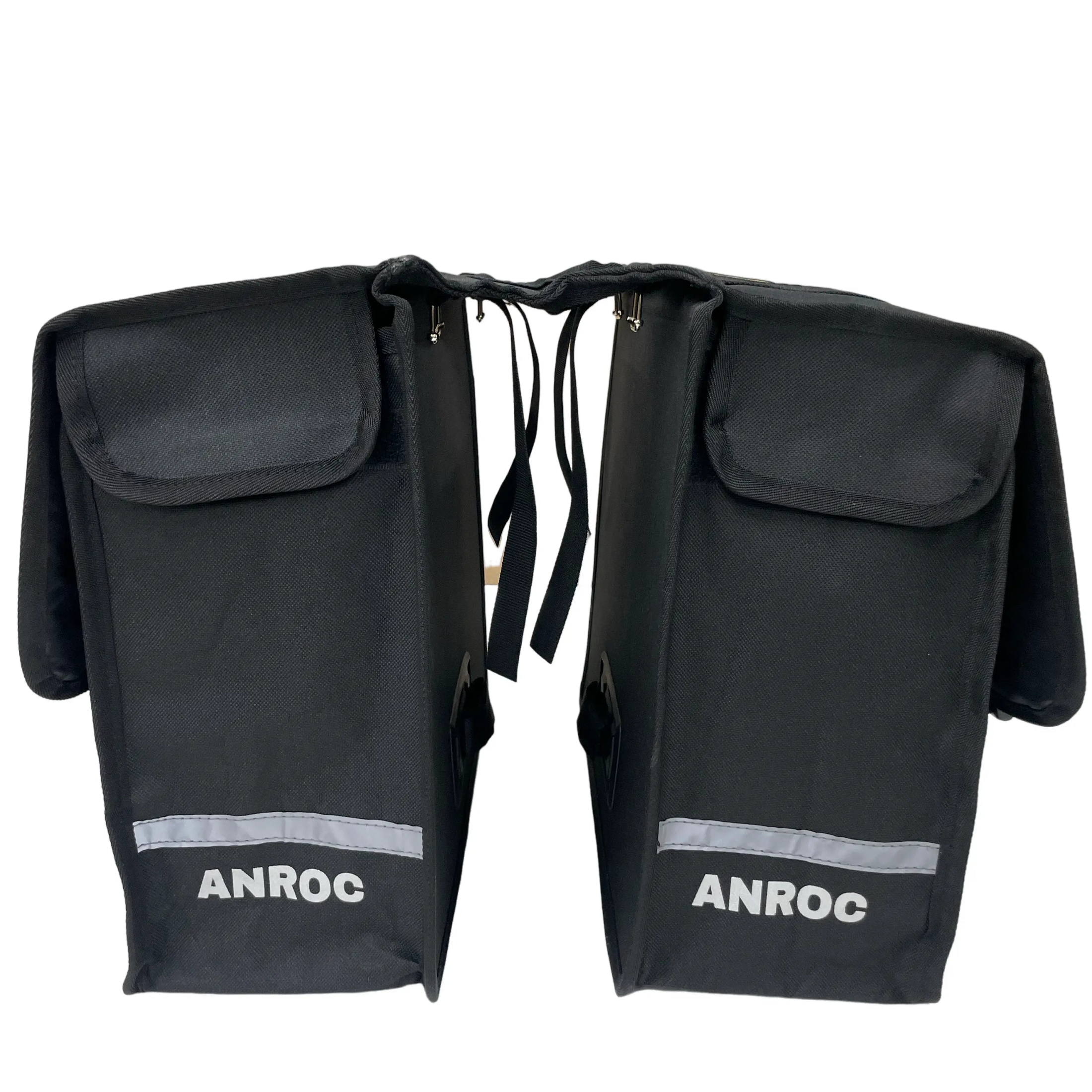 Anroc Dubbele fietstas 46L zwart - Waterdicht en Reflecterend - AE-trading