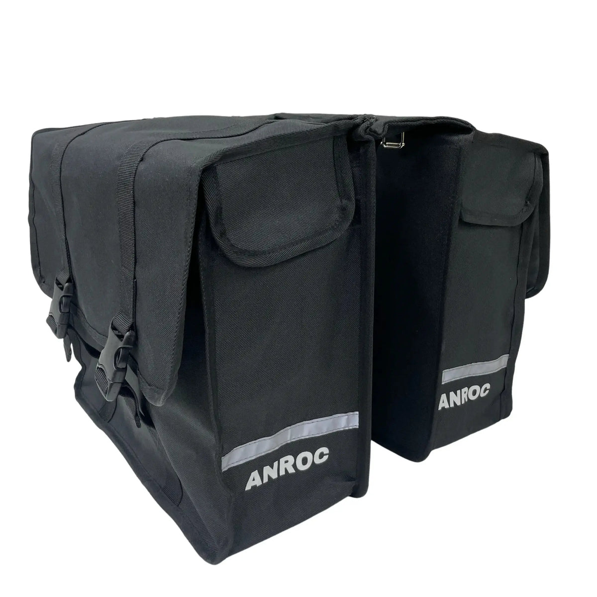 Anroc dubbele fietstas 46L — waterdicht & reflecterend, zwart - AE-trading
