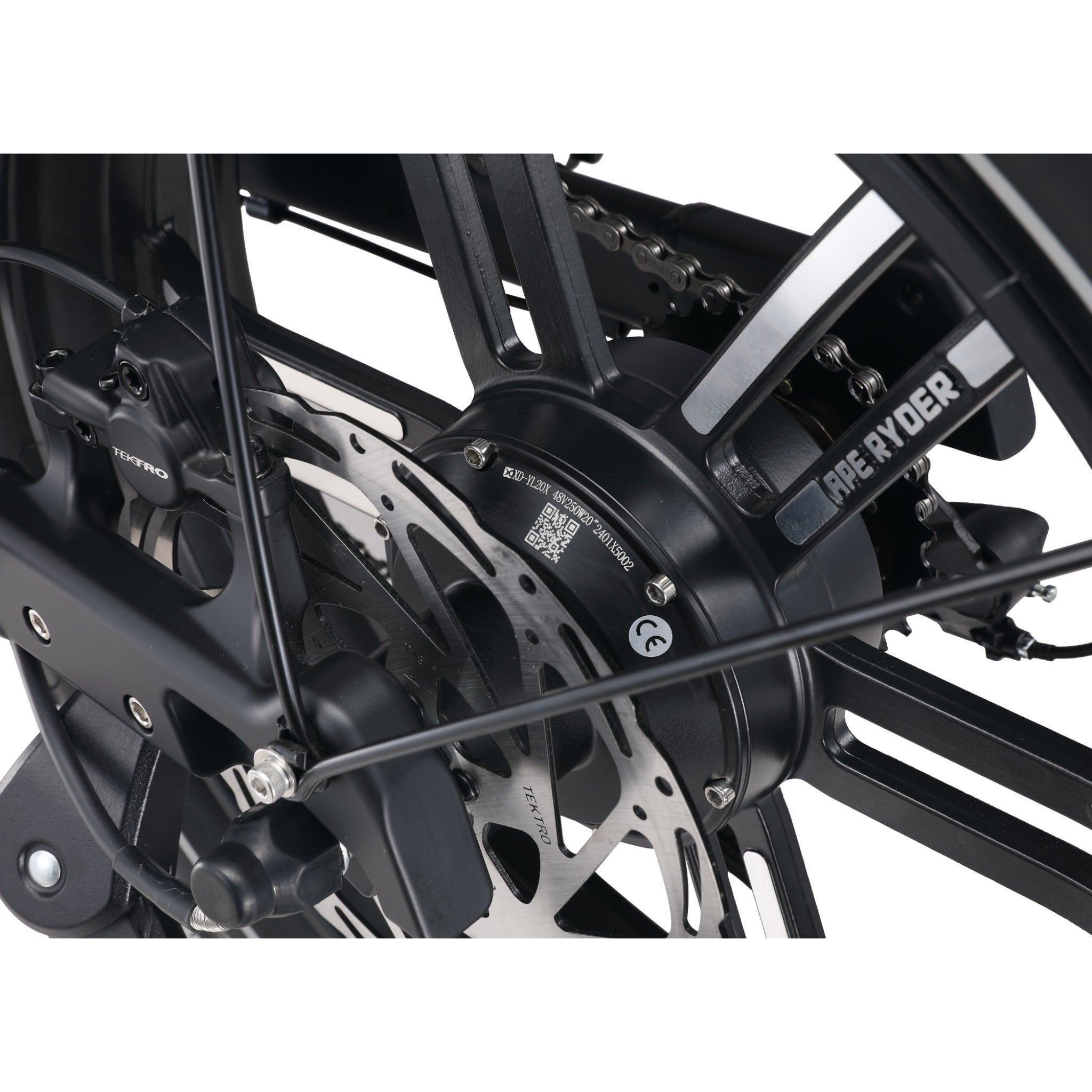 Ape Ryder Baboon - Fatbike - Mat Zwart - 20x4.5 inch - Accu 48V (14.5Ah) - 250W Achterwielmotor - Shimano 7 Versnellingen - Hydraulische Remmen - AE-trading