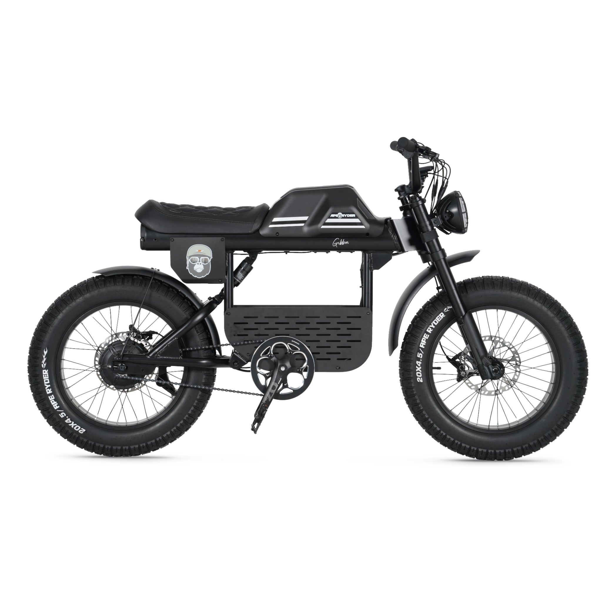 Ape Ryder Gibbon - Fatbike - Mat Zwart - 20x4.5 inch - Accu 960Wh 48V, 20Ah - 250W Achterwielmotor - Hydraulische Remmen