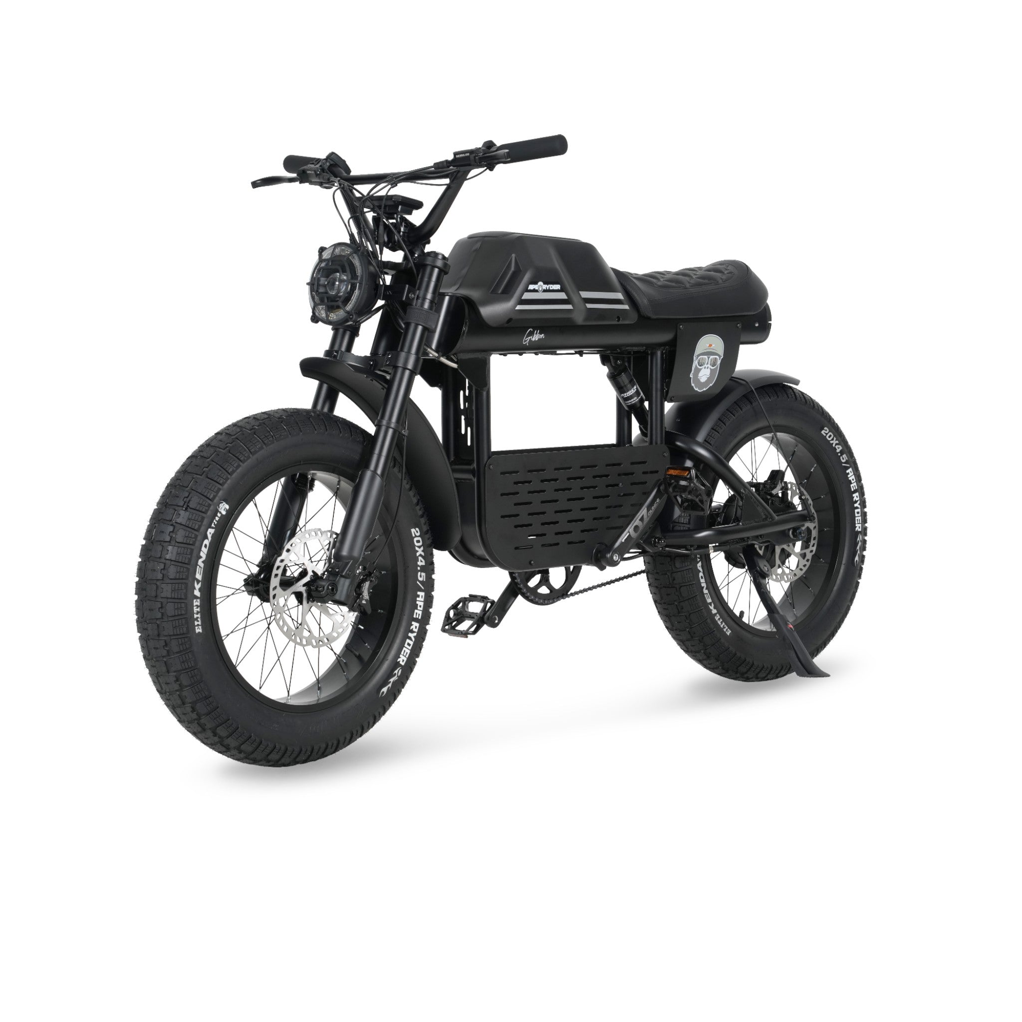 Ape Ryder Gibbon - Fatbike - Mat Zwart - 20x4.5 inch - Accu 960Wh 48V, 20Ah - 250W Achterwielmotor - Hydraulische Remmen