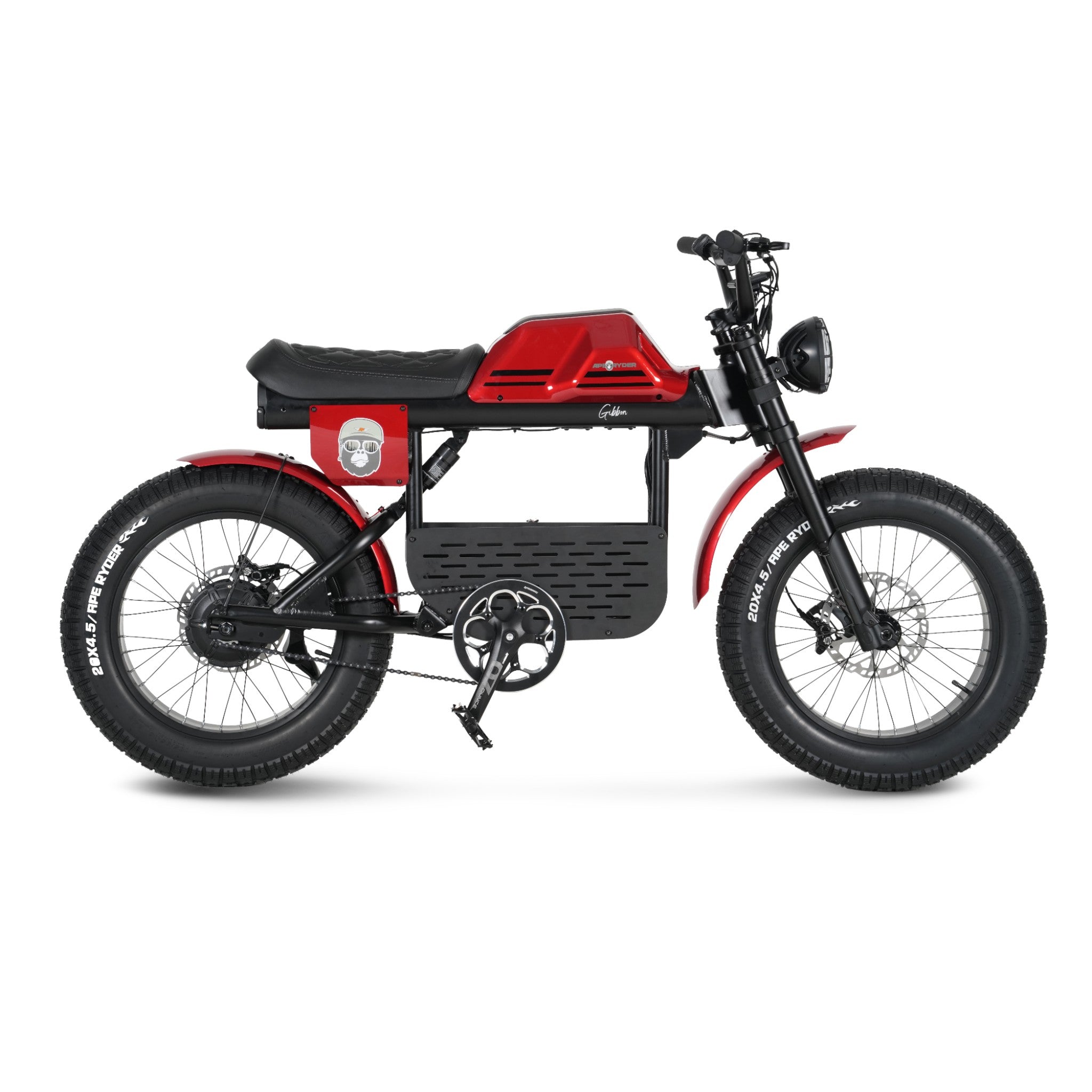 Ape Ryder Gibbon - Fatbike - Rood - 20x4.5 inch - Accu 960Wh 48V, 20Ah - 250W Achterwielmotor - Hydraulische Remmen