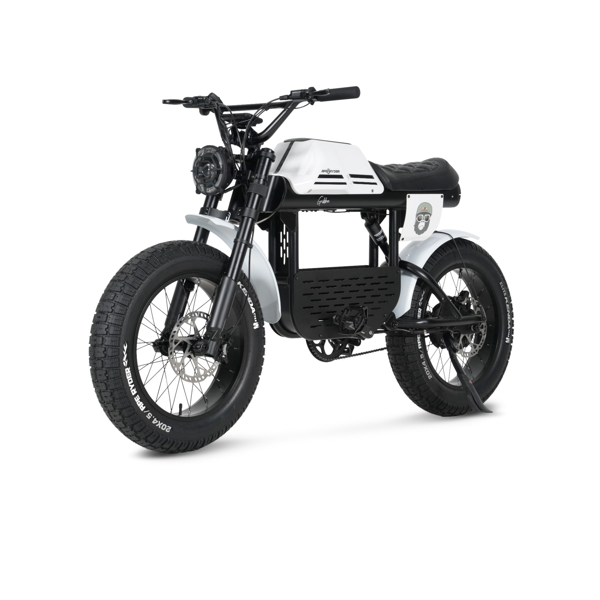 Ape Ryder Gibbon - Fatbike - Wit - 20x4.5 inch - Accu 960Wh 48V, 20Ah - 250W Achterwielmotor - Hydraulische Remmen