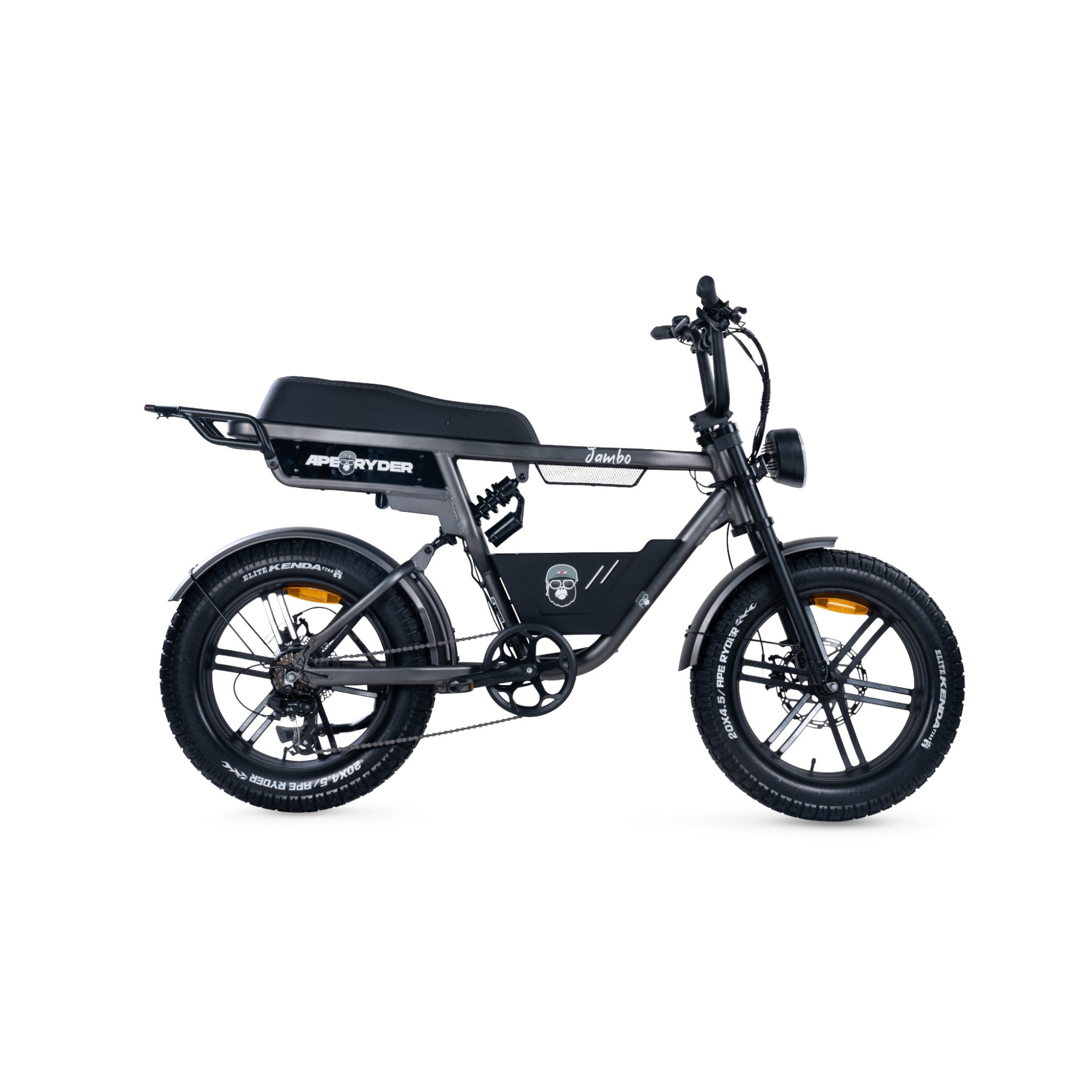 Ape Ryder Jambo - Fatbike - Antraciet Grijs - 20x4.5 inch - Accu 374Wh 48V, 7.8 Ah - 250W Motor - Shimano 7 Versnellingen - Mechanische Remmen
