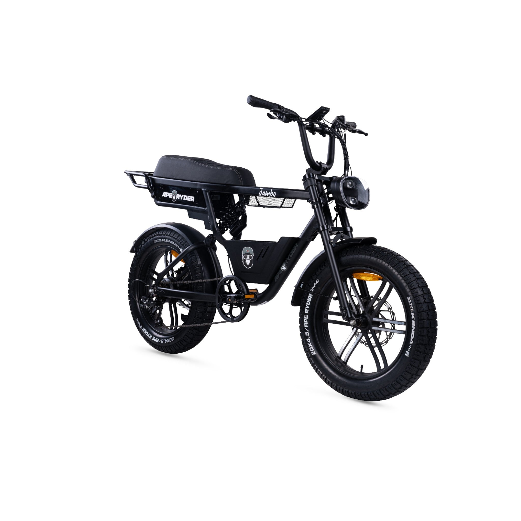 Ape Ryder Jambo - Fatbike - Mat Zwart - 20x4.5 inch - Accu 374Wh 48V, 7.8 Ah - 250W Motor - Shimano 7 Versnellingen - Mechanische Remmen