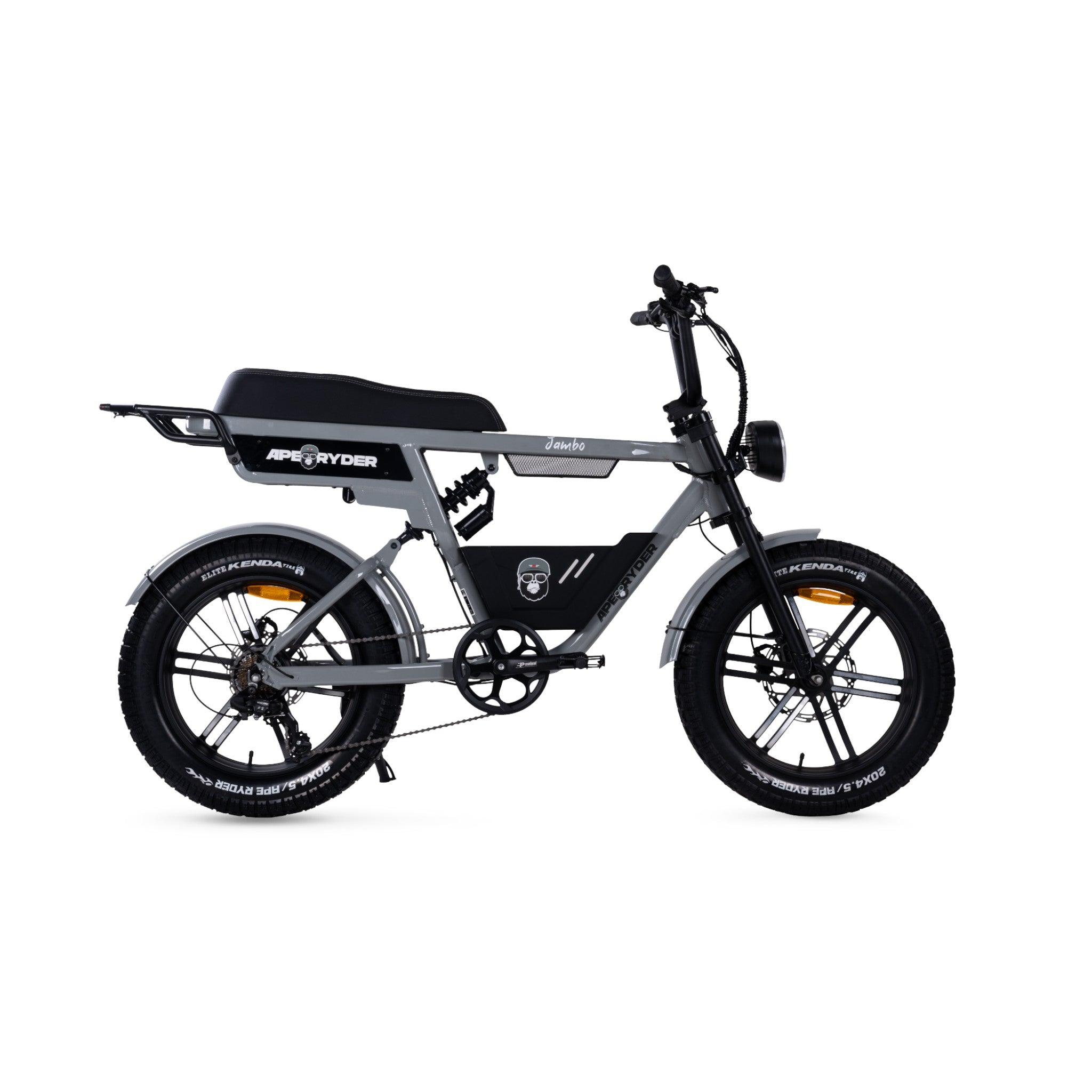 Ape Ryder Jambo - Fatbike - Nardo Grijs - 20x4.5 inch - Accu 374Wh 48V, 7.8 Ah - 250W Motor - Shimano 7 Versnellingen - Mechanische Remmen