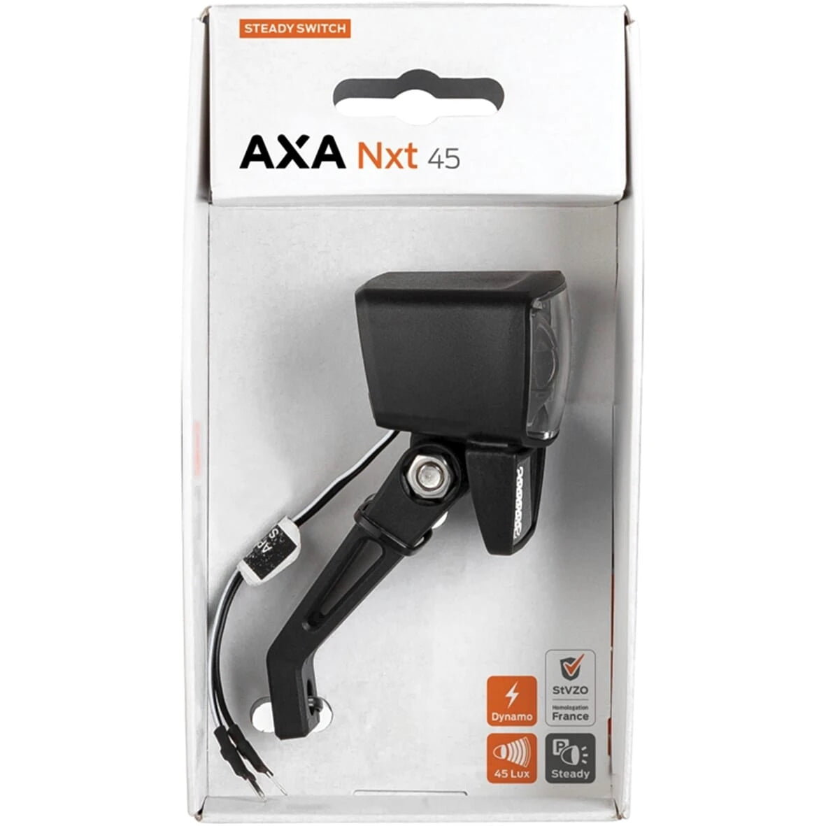 Axa koplamp NXT45 steady switch aan/uit dynamo 45 lux - AE-trading