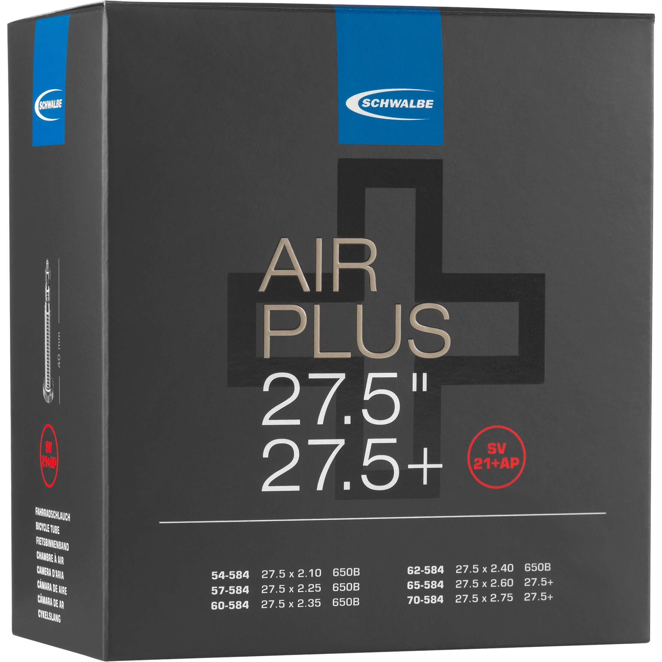 Schwalbe bnb SV21AP Air Plus 27.5 x 2.10 - 2.75 fv 40mm - AE-trading