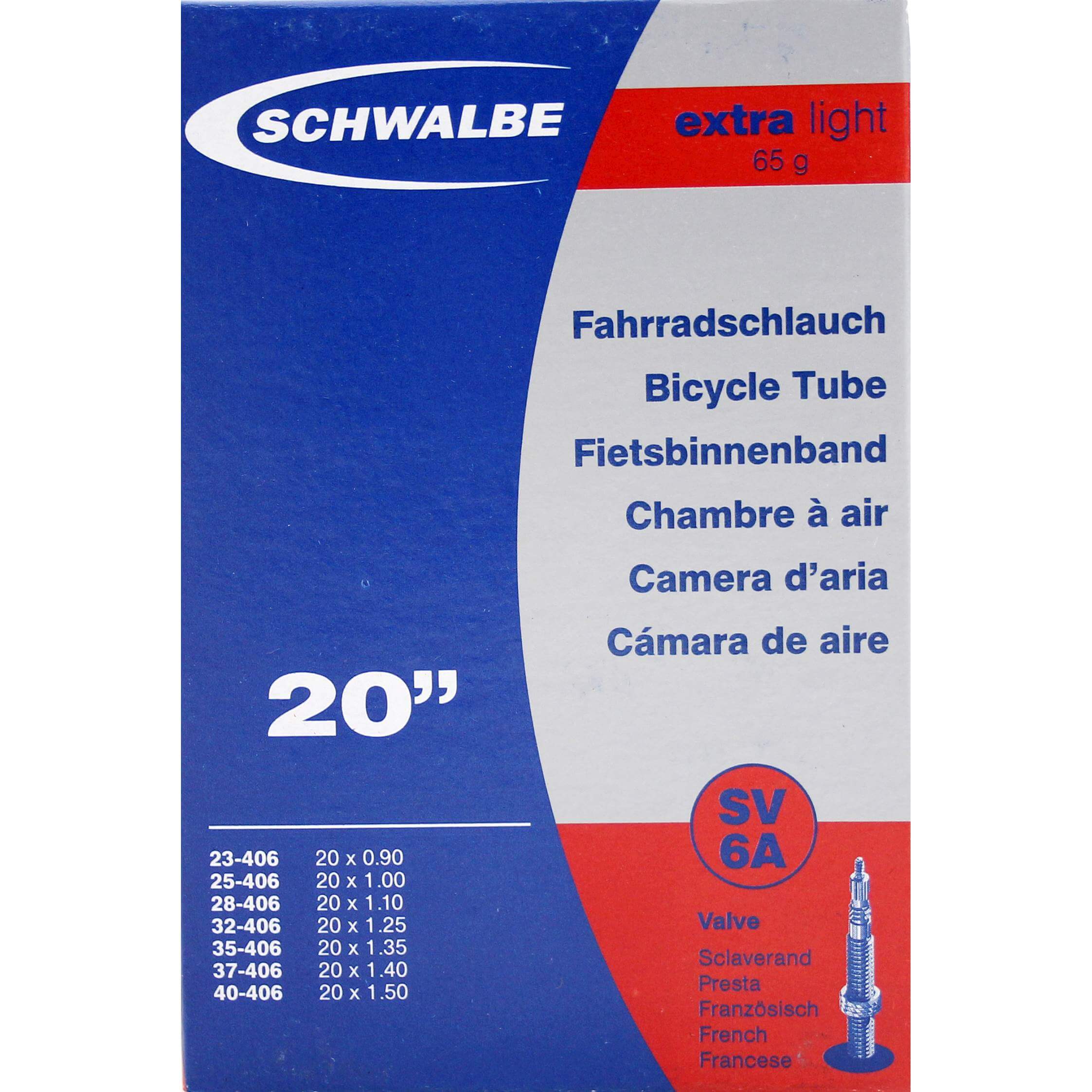 Schwalbe bnb SV6A Extra Light 20 x 0.90 - 1.50 fv 40mm - AE-trading