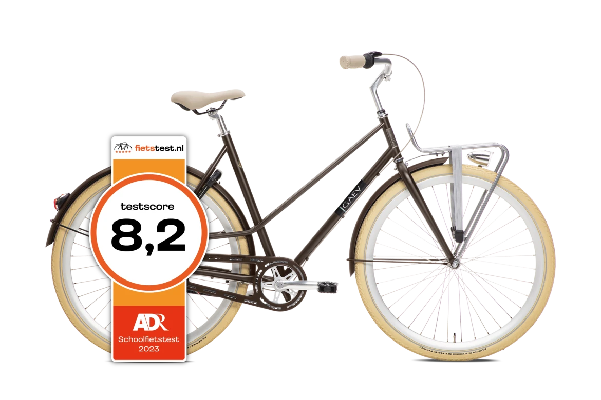 BSP Gaev Damesfiets Donker Eiken L Stalen Frame Retro Ontwerp - AE-trading